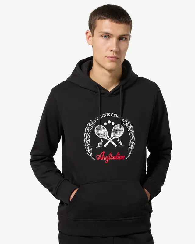 australian-tennis-crew-hoodie-felpa-con-cappuccio-nera image 1