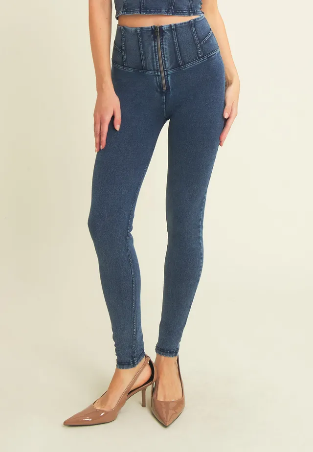 freddy-wr-up-pantaloni-superskinny-effetto-denim-vita-alta image 1