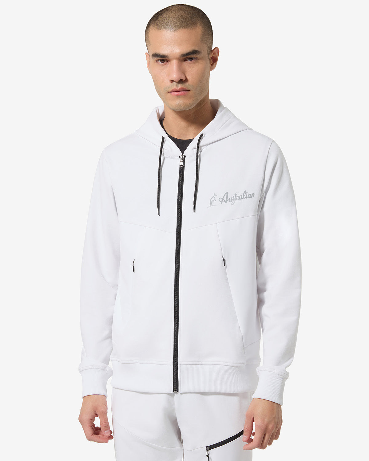 australian-gen-track-jacket-felpa-con-cappuccio-bianca image 1