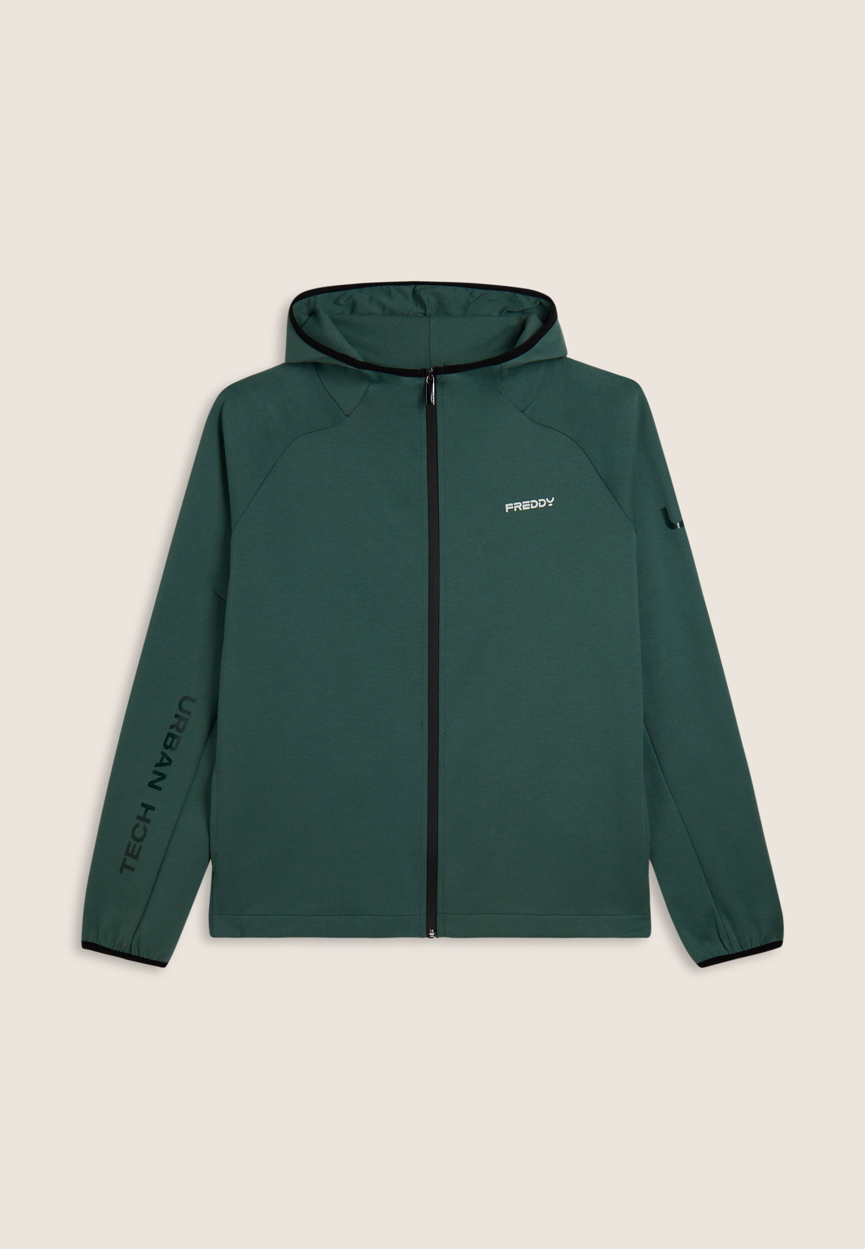 freddy-felpa-full-zip-uomo-con-cappuccio-e-bordi-jacquard image 6