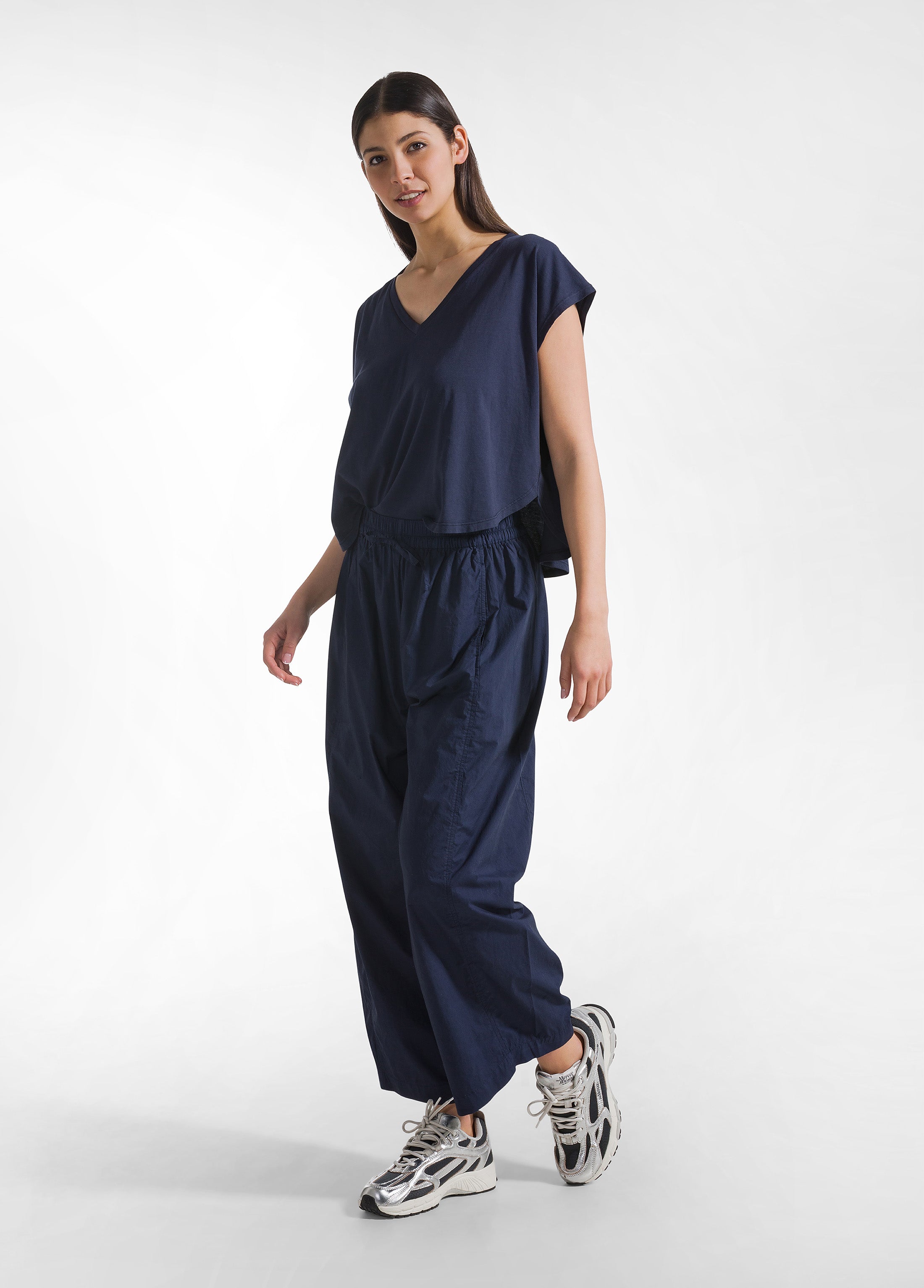 deha-t-shirt-loose-fit-in-jersey-organico-blu image 4