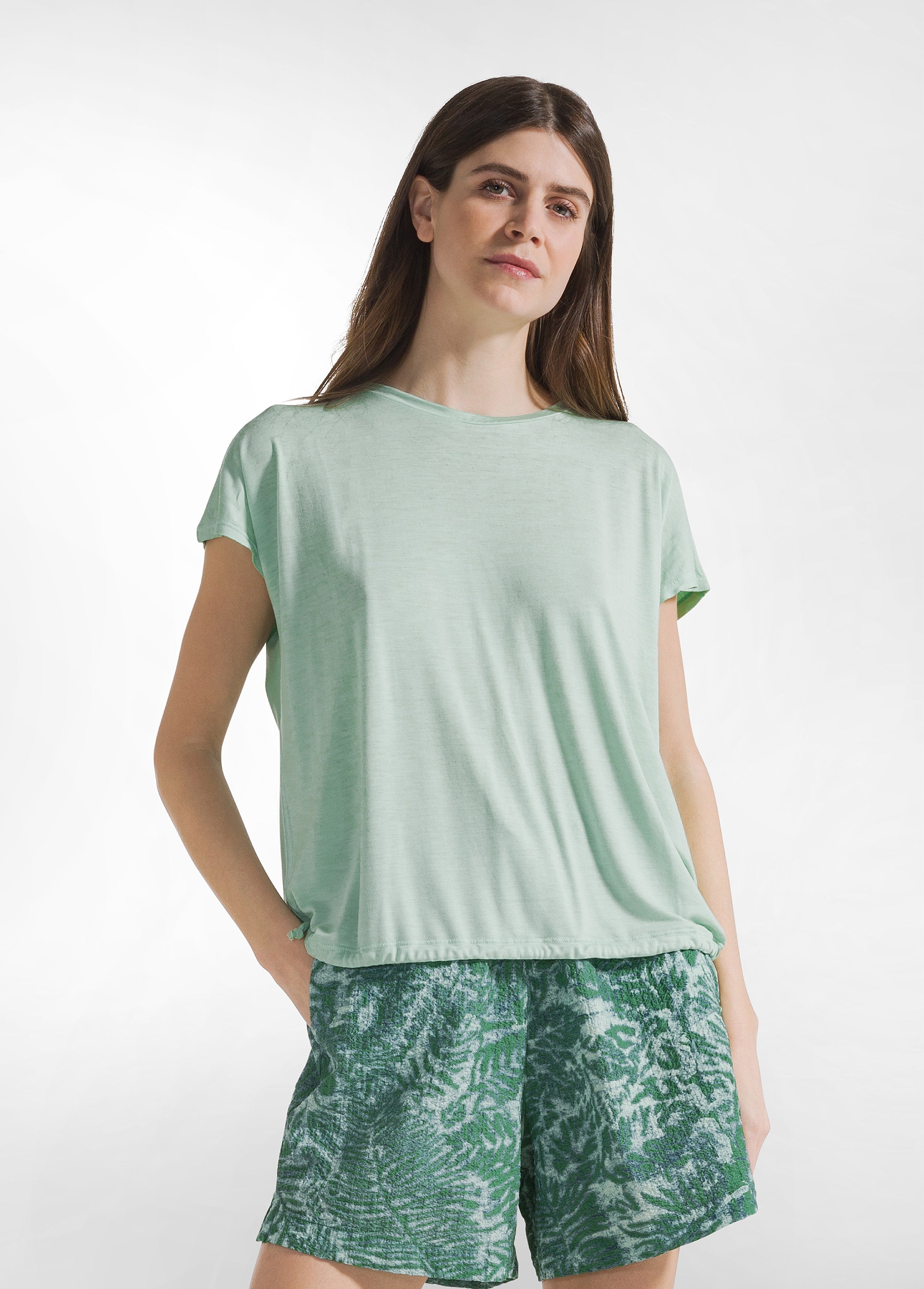 deha-t-shirt-in-viscosa-con-coulisse-verde image 1