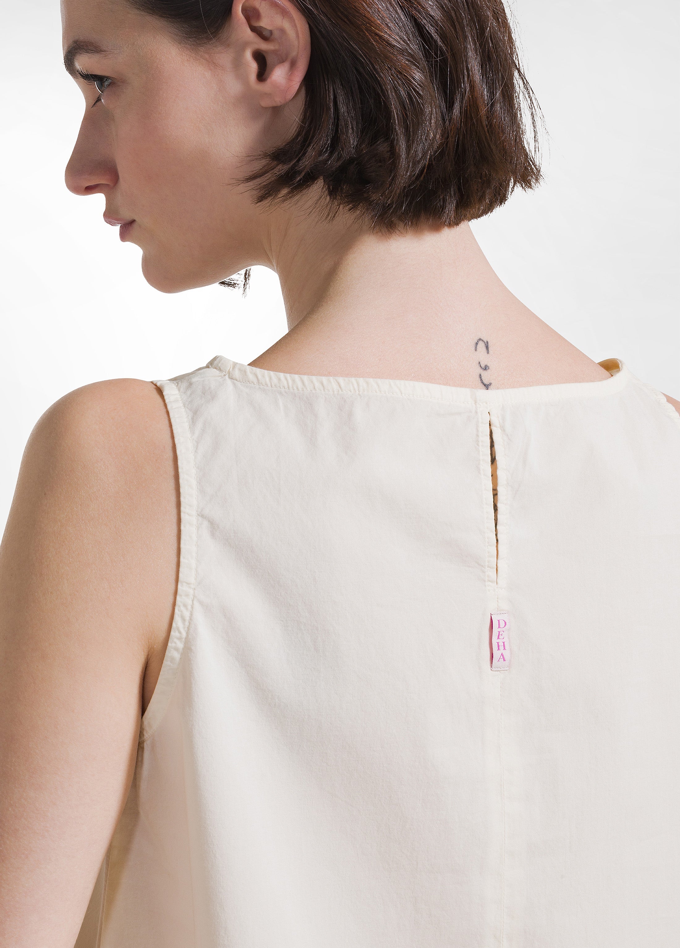 deha-top-in-popline-elasticizzato-bianco image 3