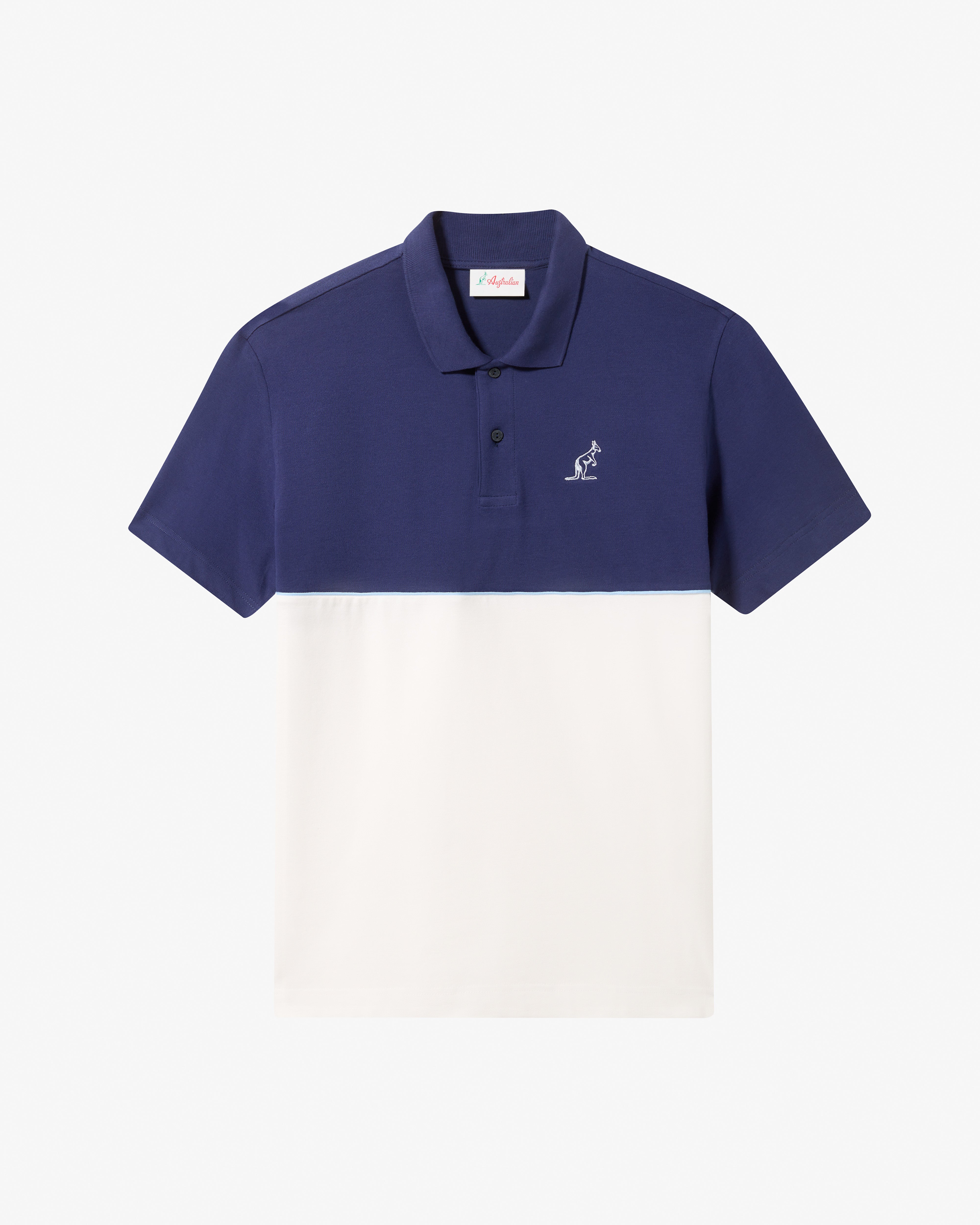 australian-vinyl-polo-uomo-in-piquet-elasticizzato-blu-cosmo-made-in-italy image 5