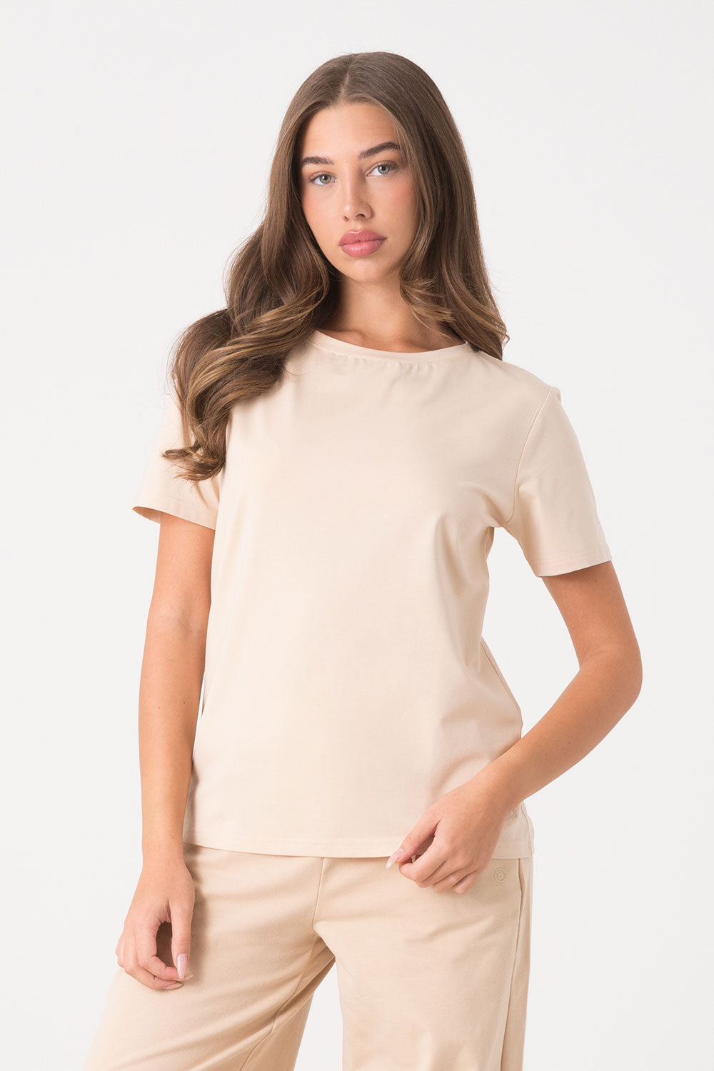 dimensione-danza-t-shirt-donna-in-cotone-modal-jersey-stretch-con-logo-tono-su-t image 6