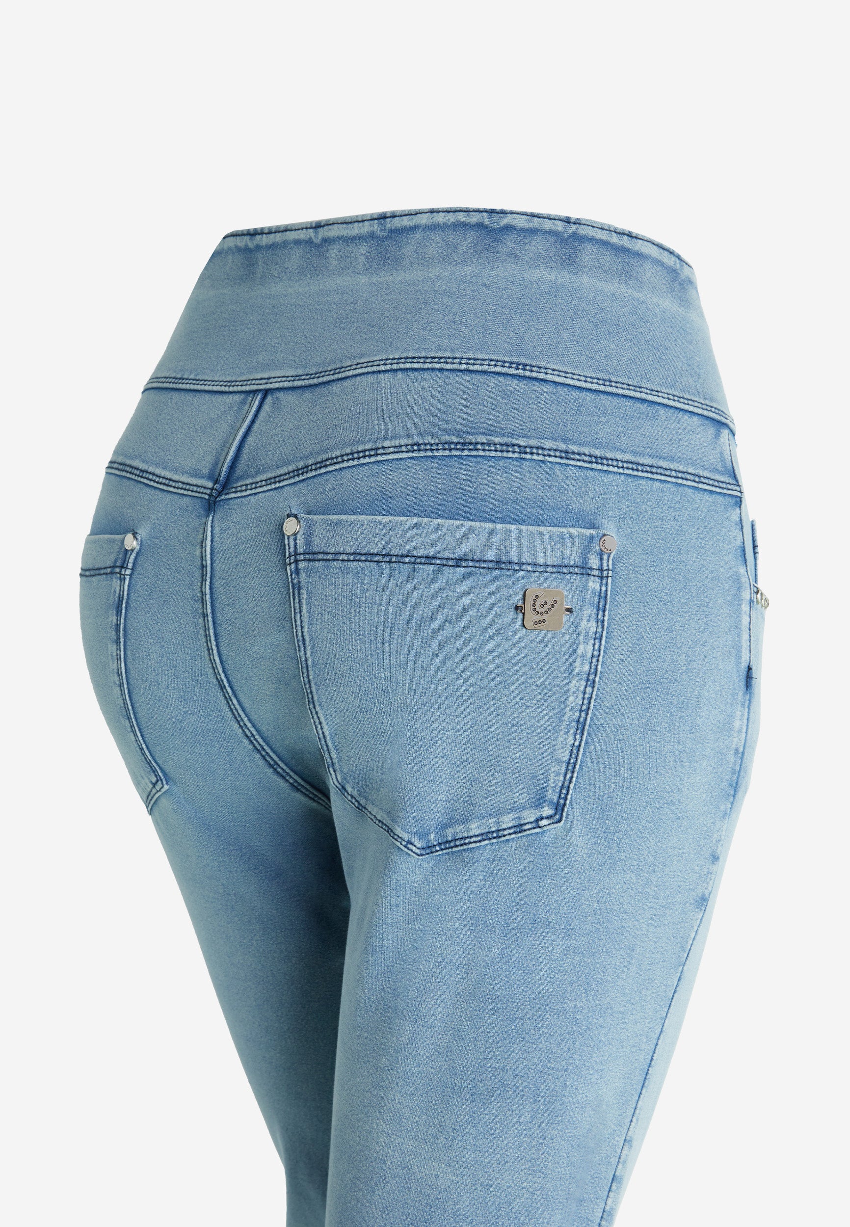 freddy-n-o-w-pantaloni-skinny-vita-alta-jersey-denim-con-strass image 8