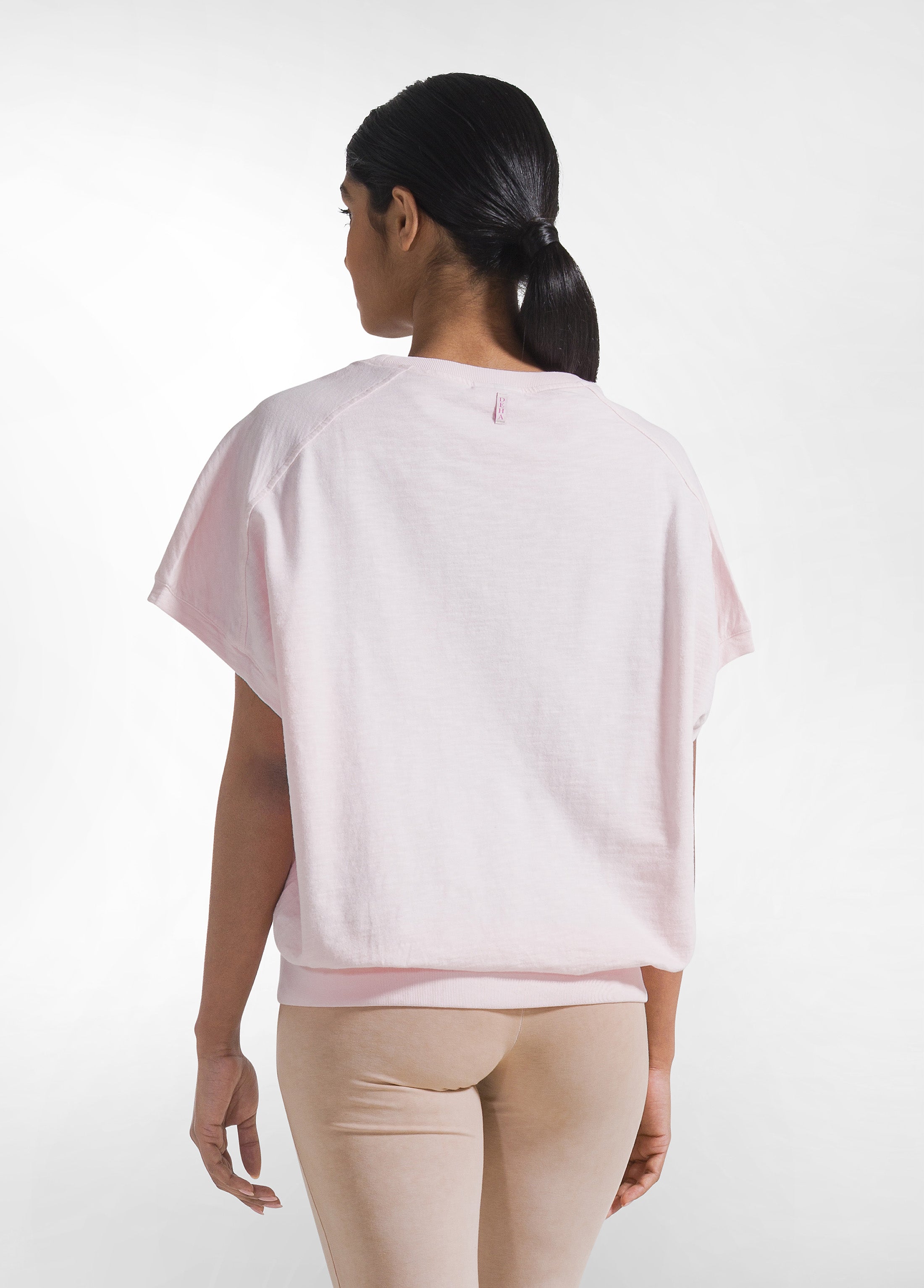deha-d42664-gilet-in-cotone-fiammato-rosa-garment-dyed image 2