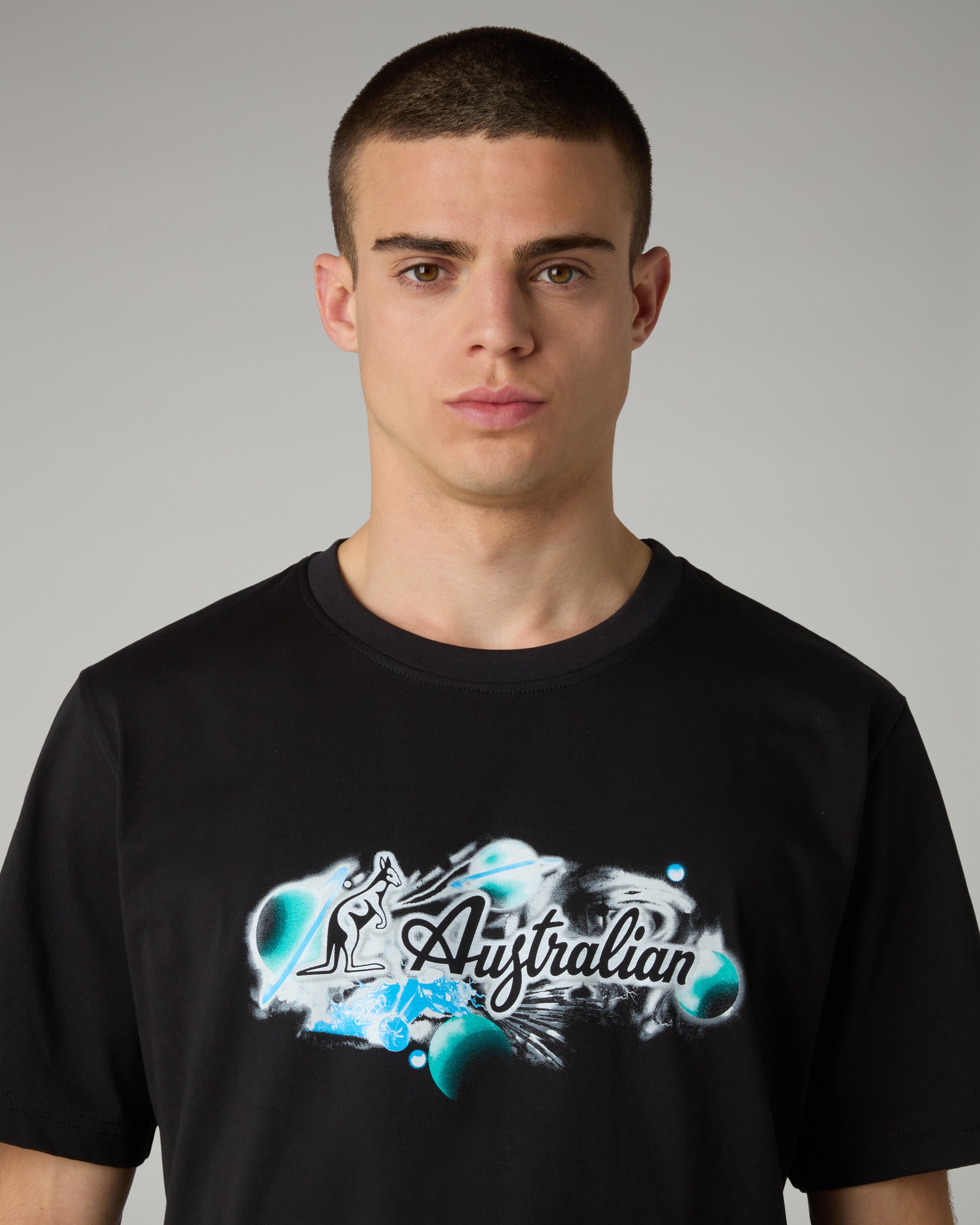 australian-planets-t-shirt-in-cotone-nero-regular-fit image 4
