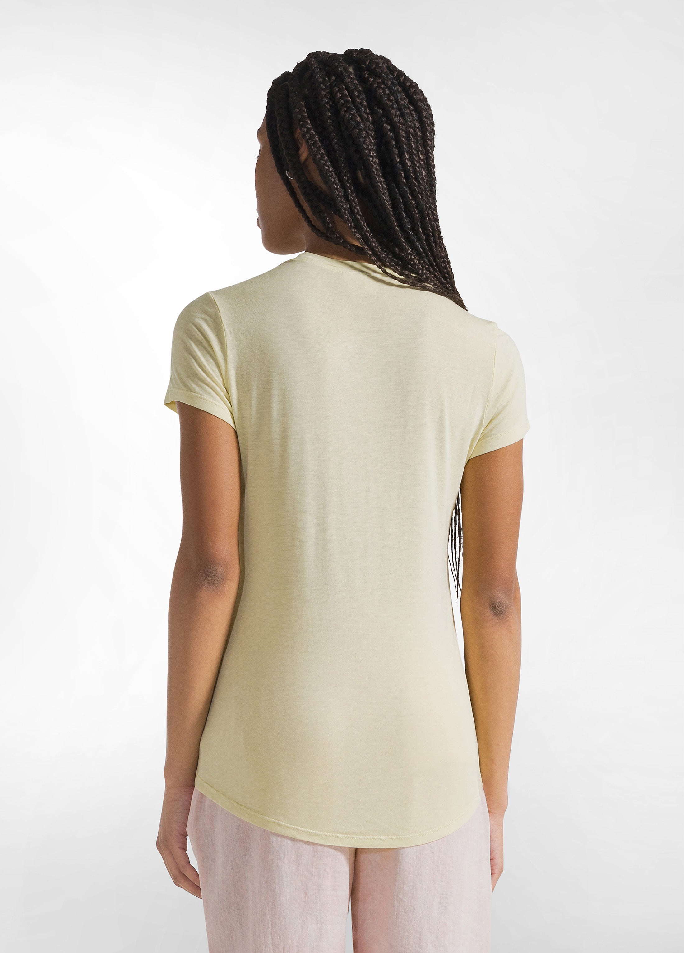 deha-t-shirt-in-viscosa-con-grafica-yoga-giallo image 2