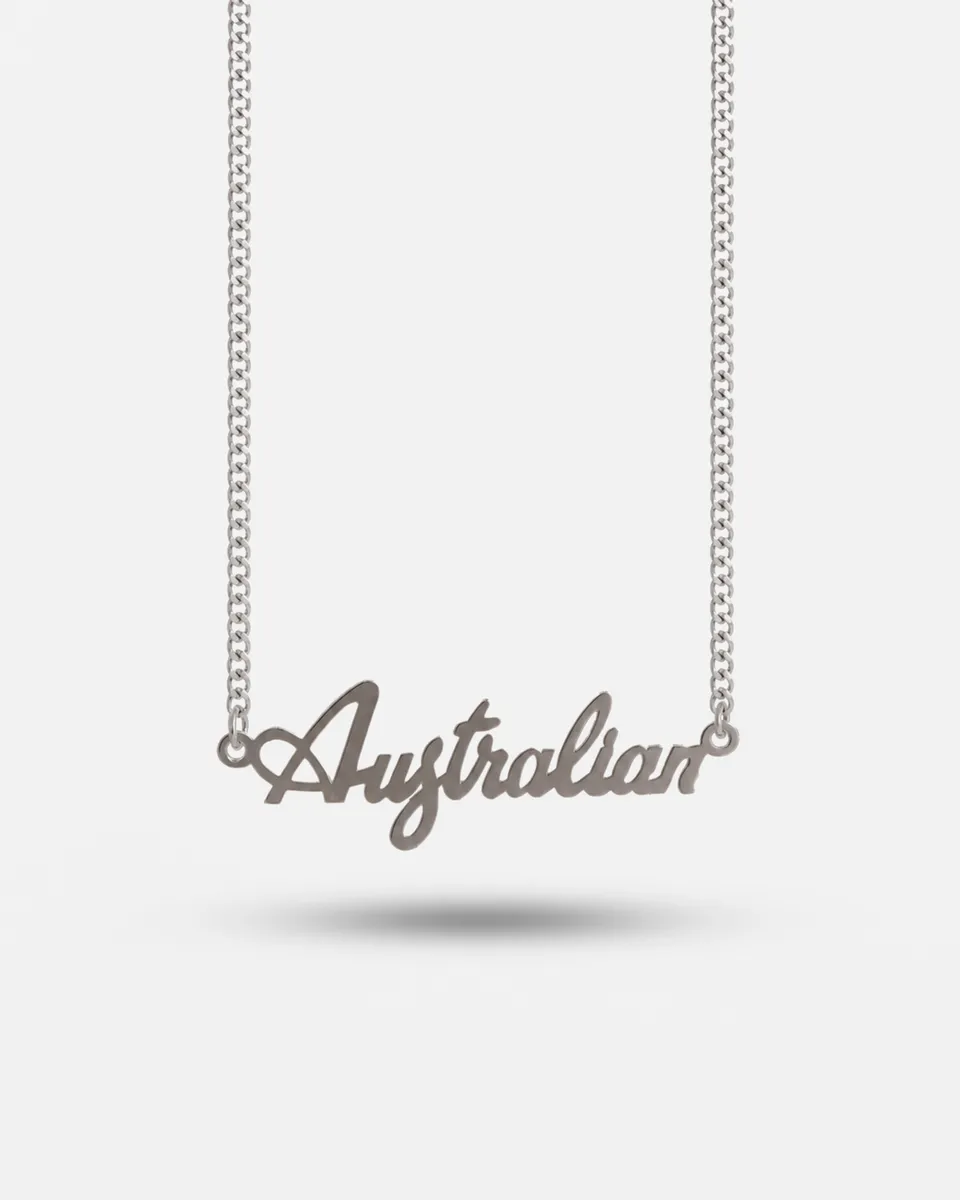 australian-logo-script-chain-collana-nome-argento image 1