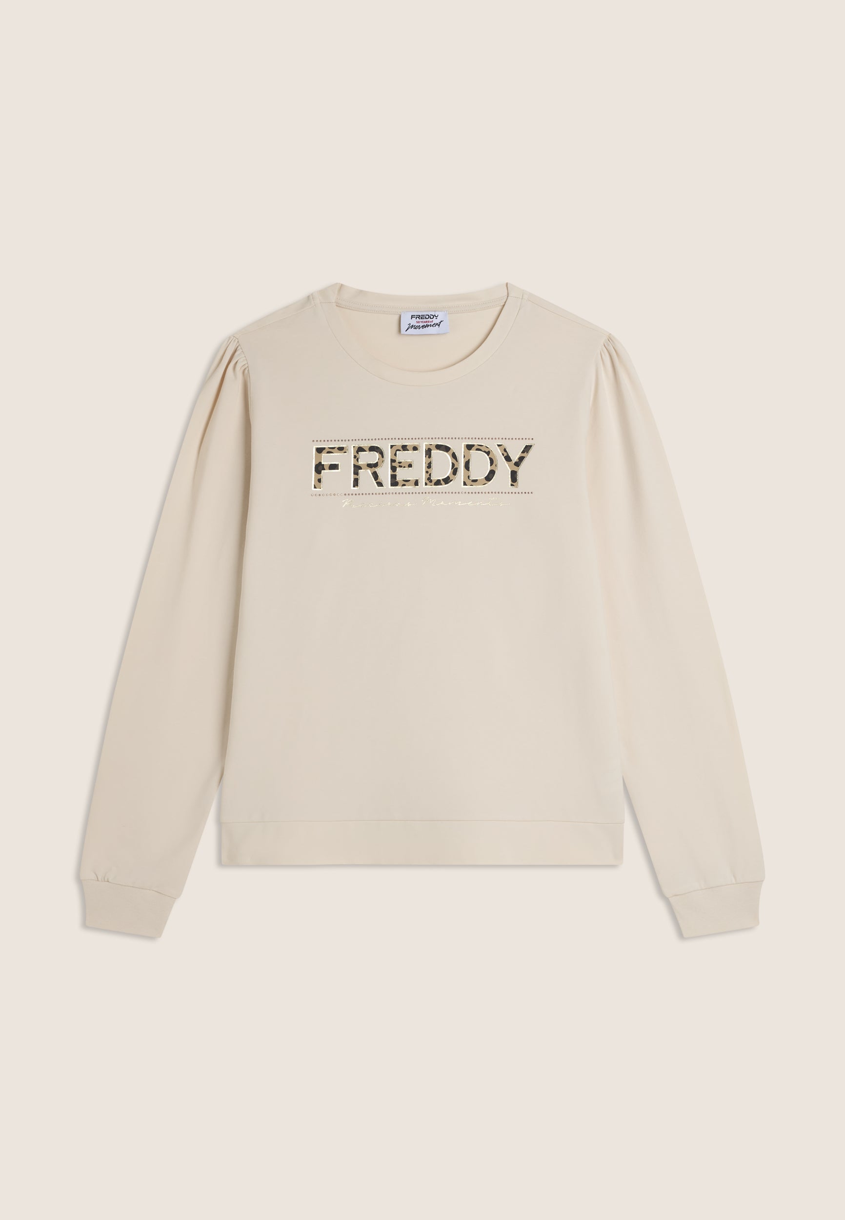 freddy-felpa-donna-logo-animalier-drappeggio-spalle-cotone-stretch image 6