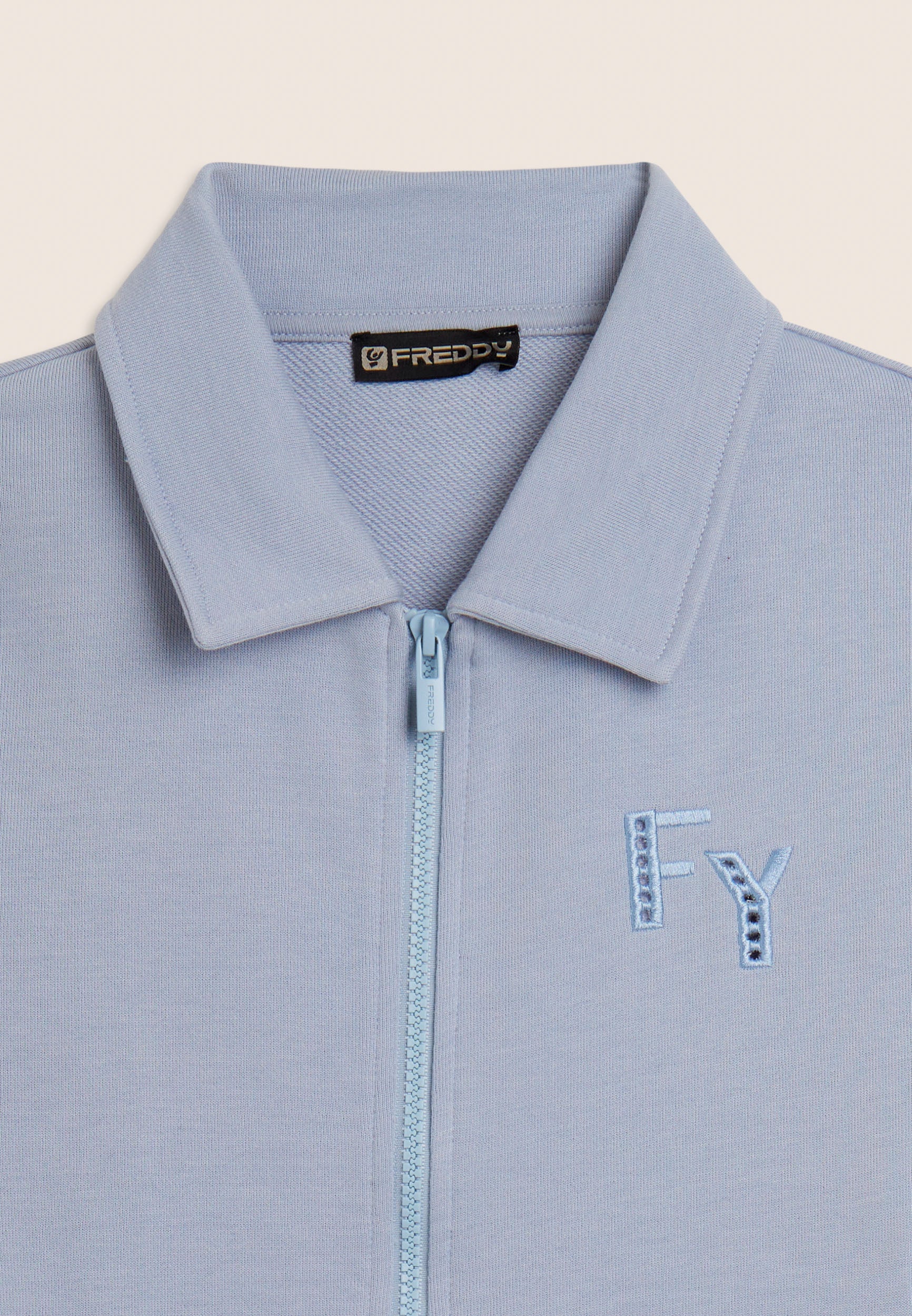 freddy-felpa-con-collo-a-camicia-zip-e-dettagli-ricamati image 7