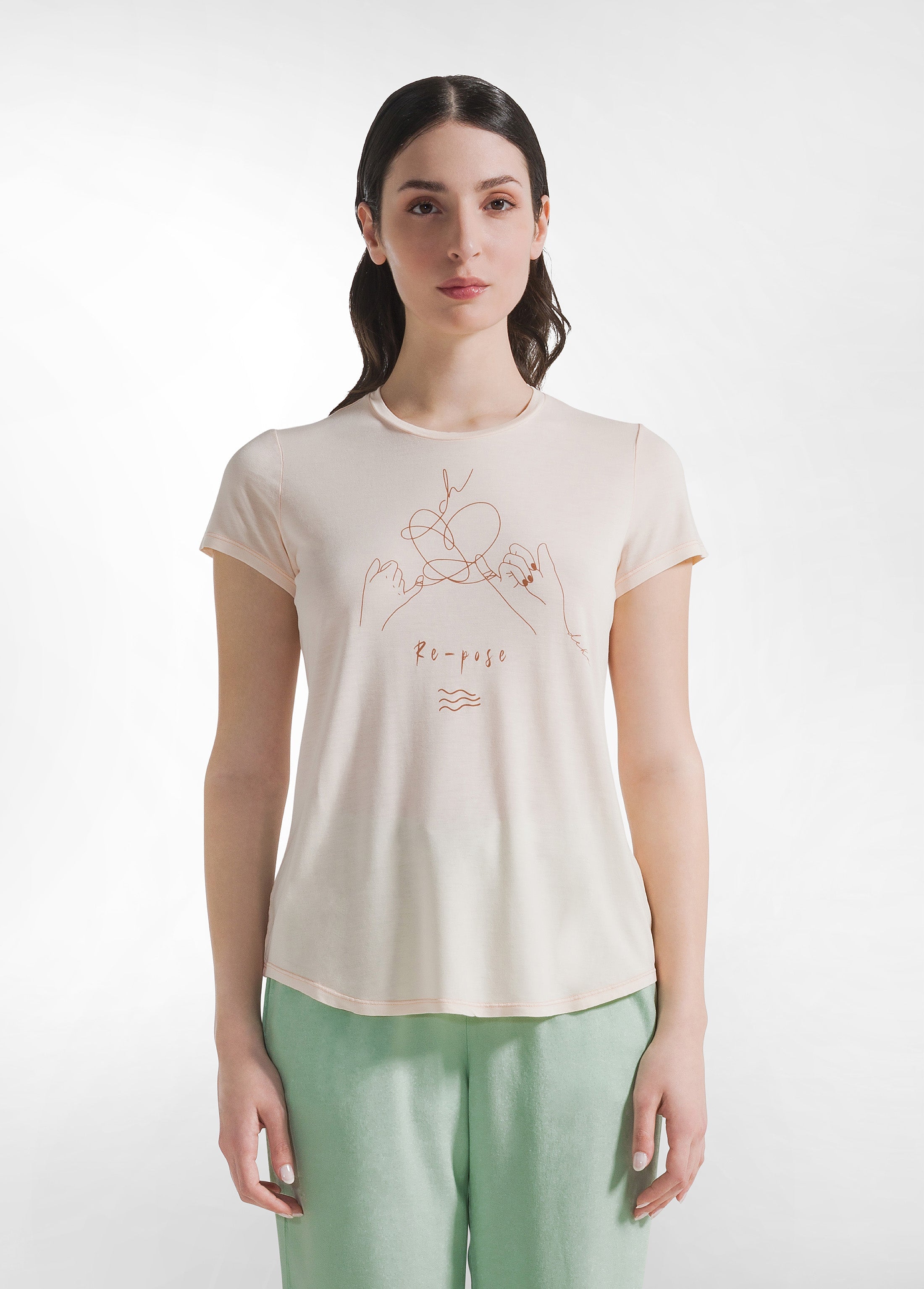 deha-t-shirt-viscosa-grafica-yoga-rosa-yoga-essentials-donna image 4