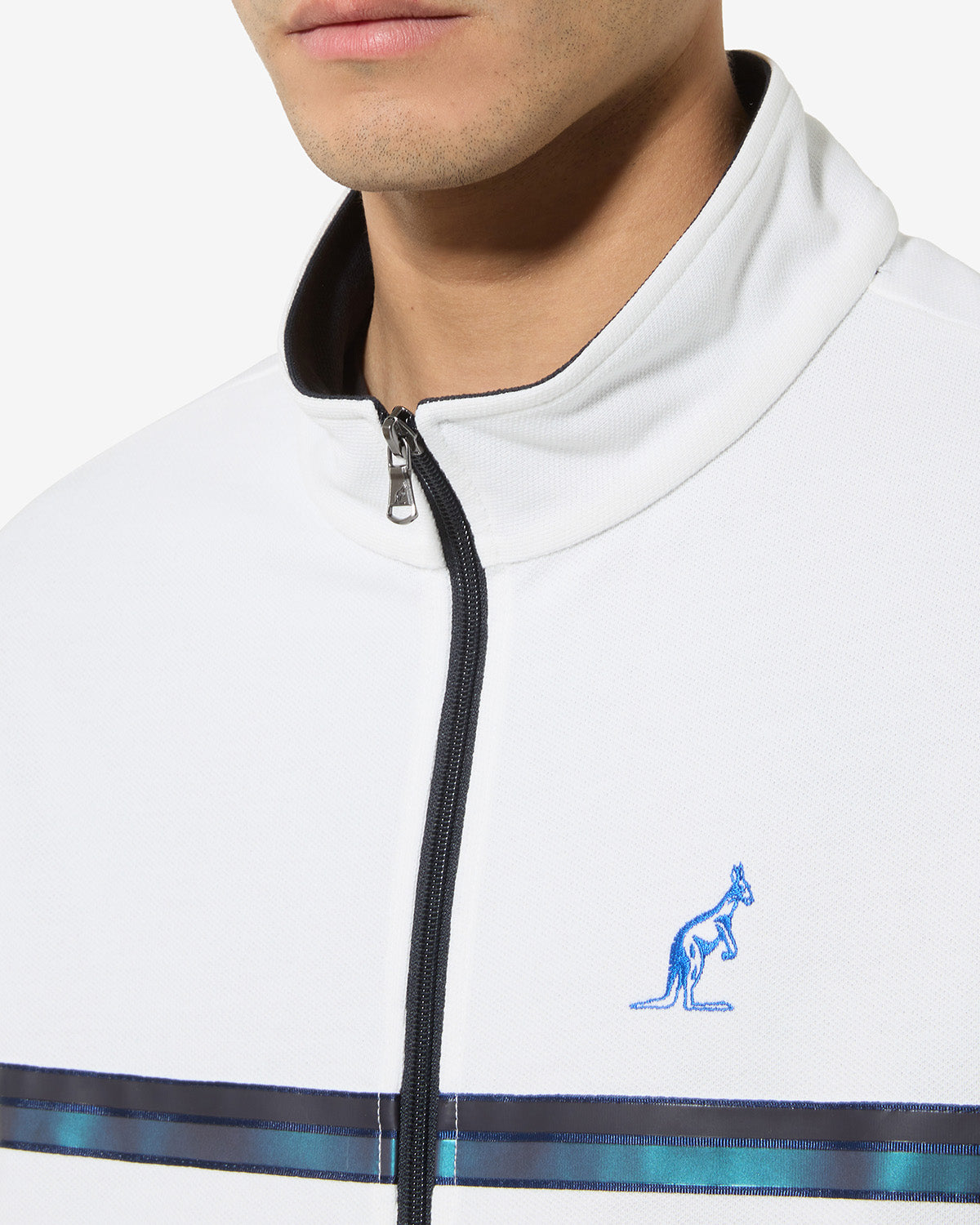 australian-tape-stripe-tracksuit-tuta-fixed-piquet-bianca-con-blue-tape image 4