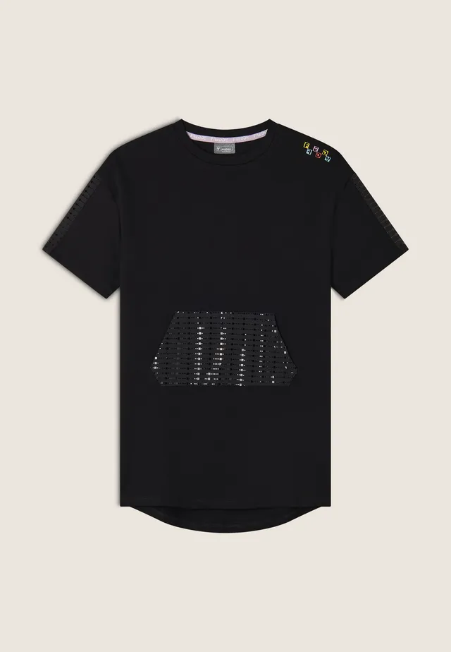 freddy-maxi-t-shirt-vestito-bambina-con-tasca-paillettes image 1