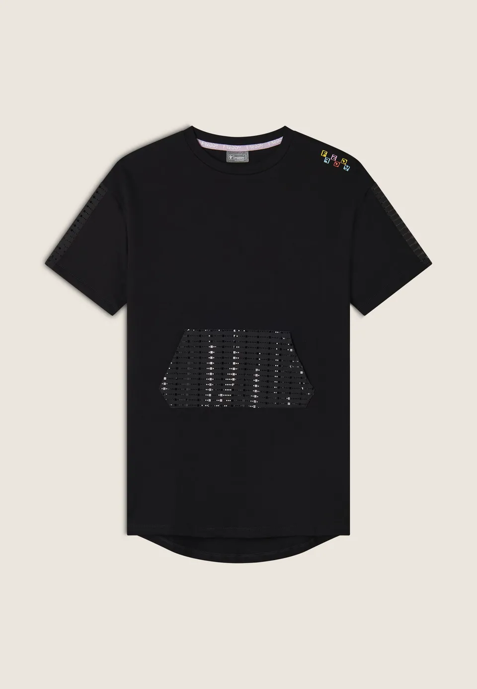 freddy-maxi-t-shirt-vestito-bambina-con-tasca-paillettes image 1