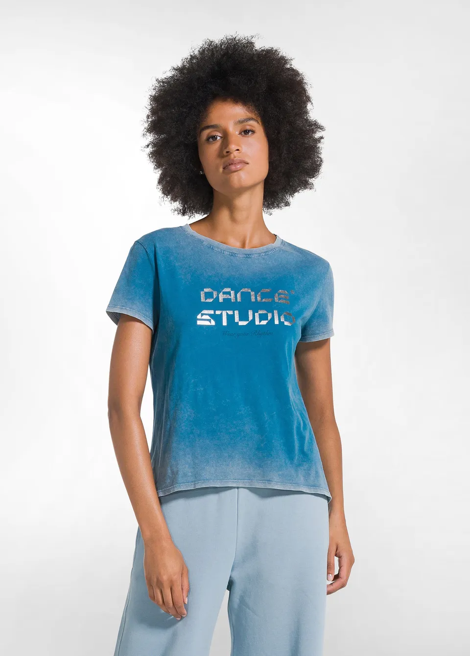 deha-d52100-t-shirt-donna-effetto-marmorizzato-jersey-cotone-organico image 1
