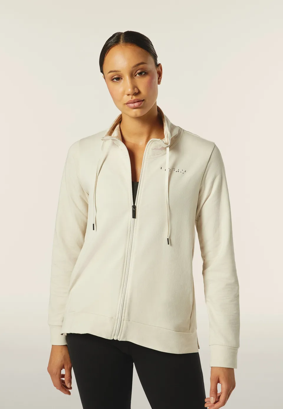 freddy-felpa-donna-comfort-fit-zip-collo-alto-interno-floreale image 1