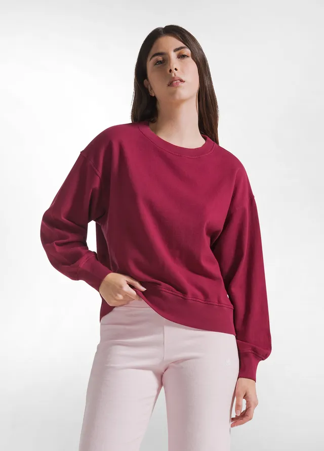 deha-felpa-girocollo-cotone-organico-d42141-rosso-donna image 1