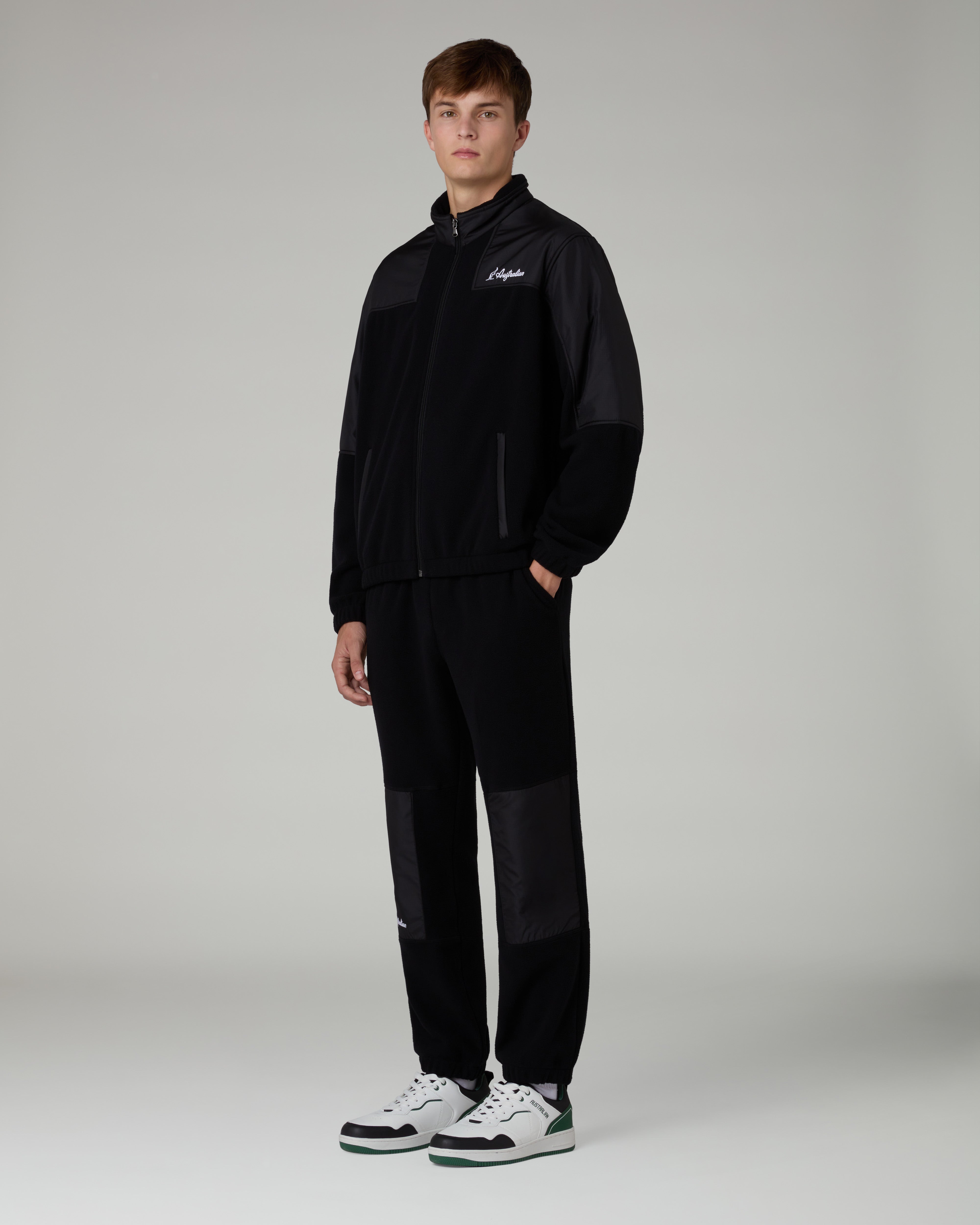 australian-color-block-track-jacket-pile-nero-full-zip image 2