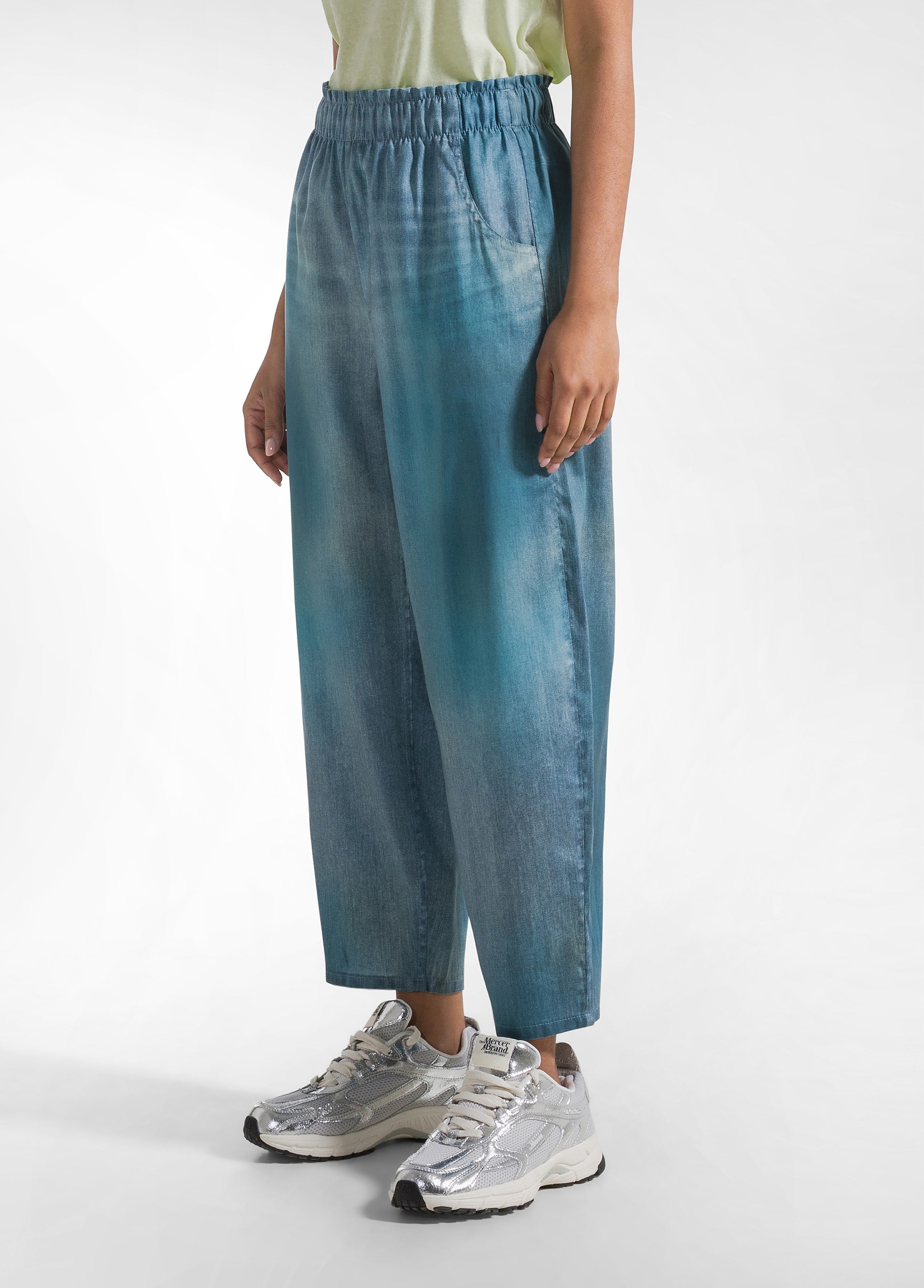 deha-pantaloni-balloon-denim-effect-in-lyocell-blu image 2