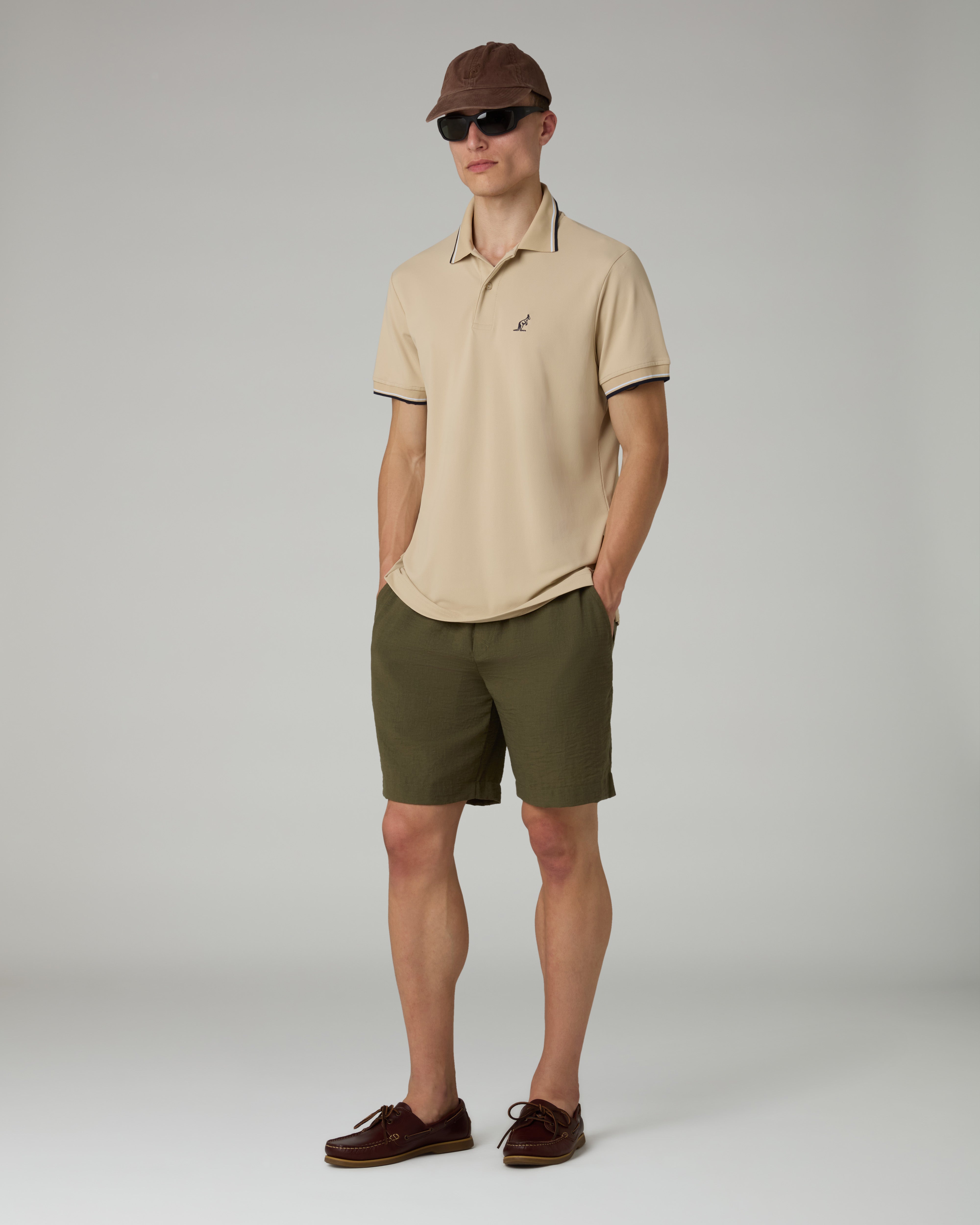 australian-2-stripes-polo-shirt-sabbia-in-piquet-tecnico-regular-fit image 2