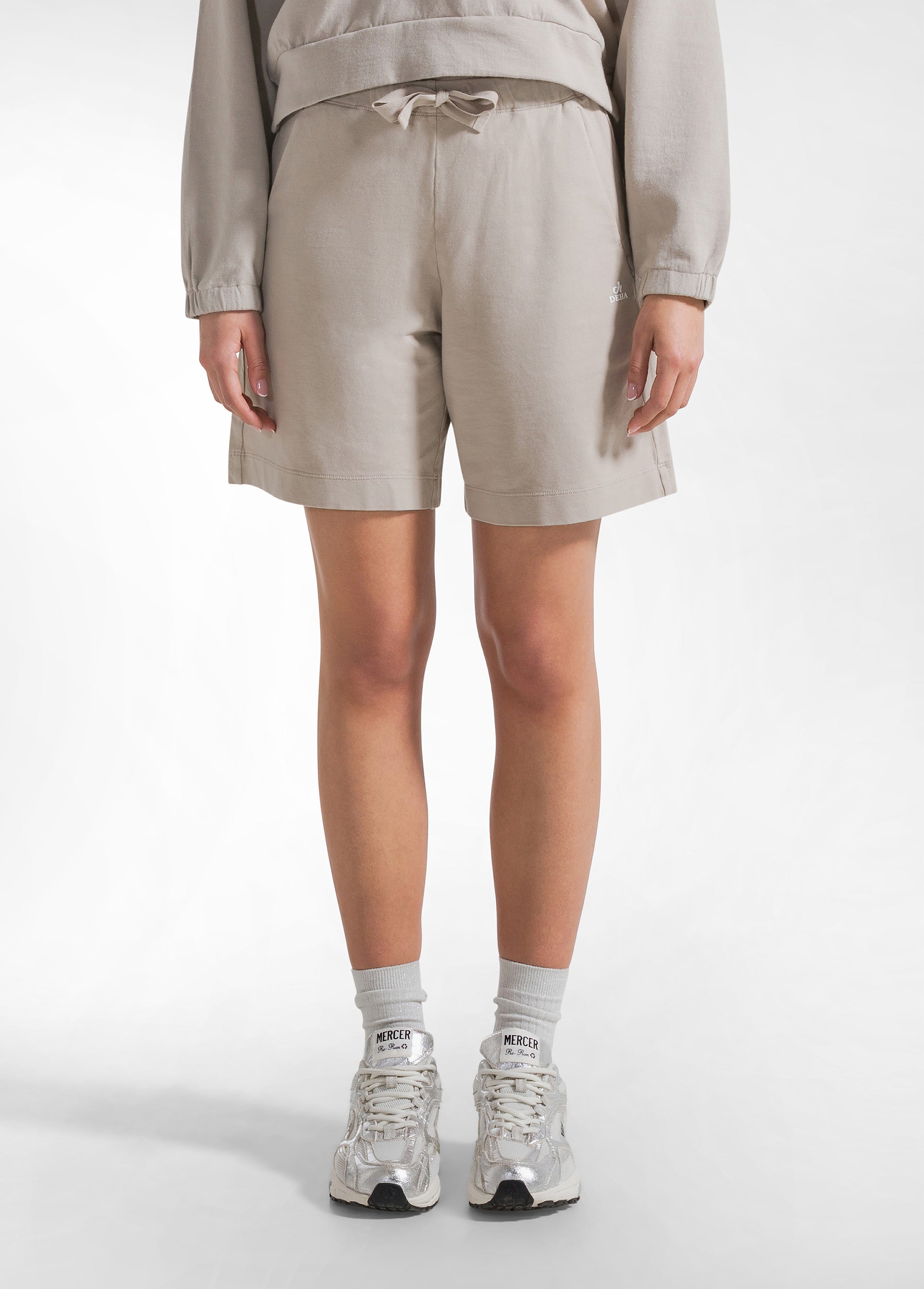 deha-shorts-in-felpa-stretch-beige image 2