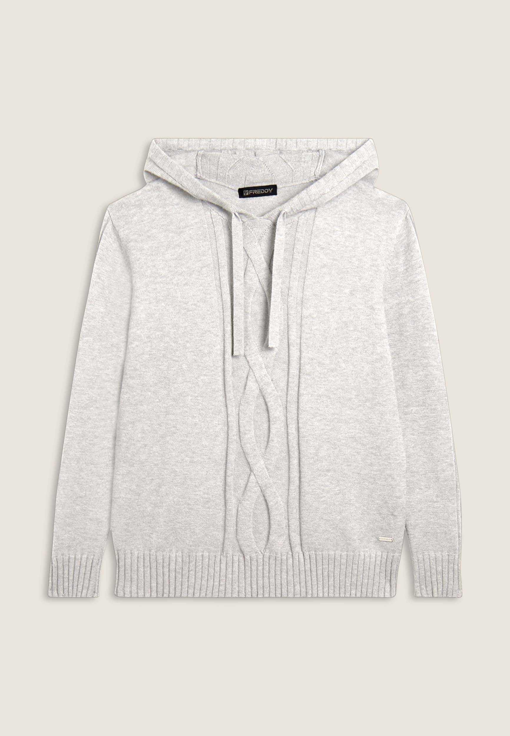 freddy-maglia-donna-tricot-con-cappuccio-e-treccia-frontale image 8