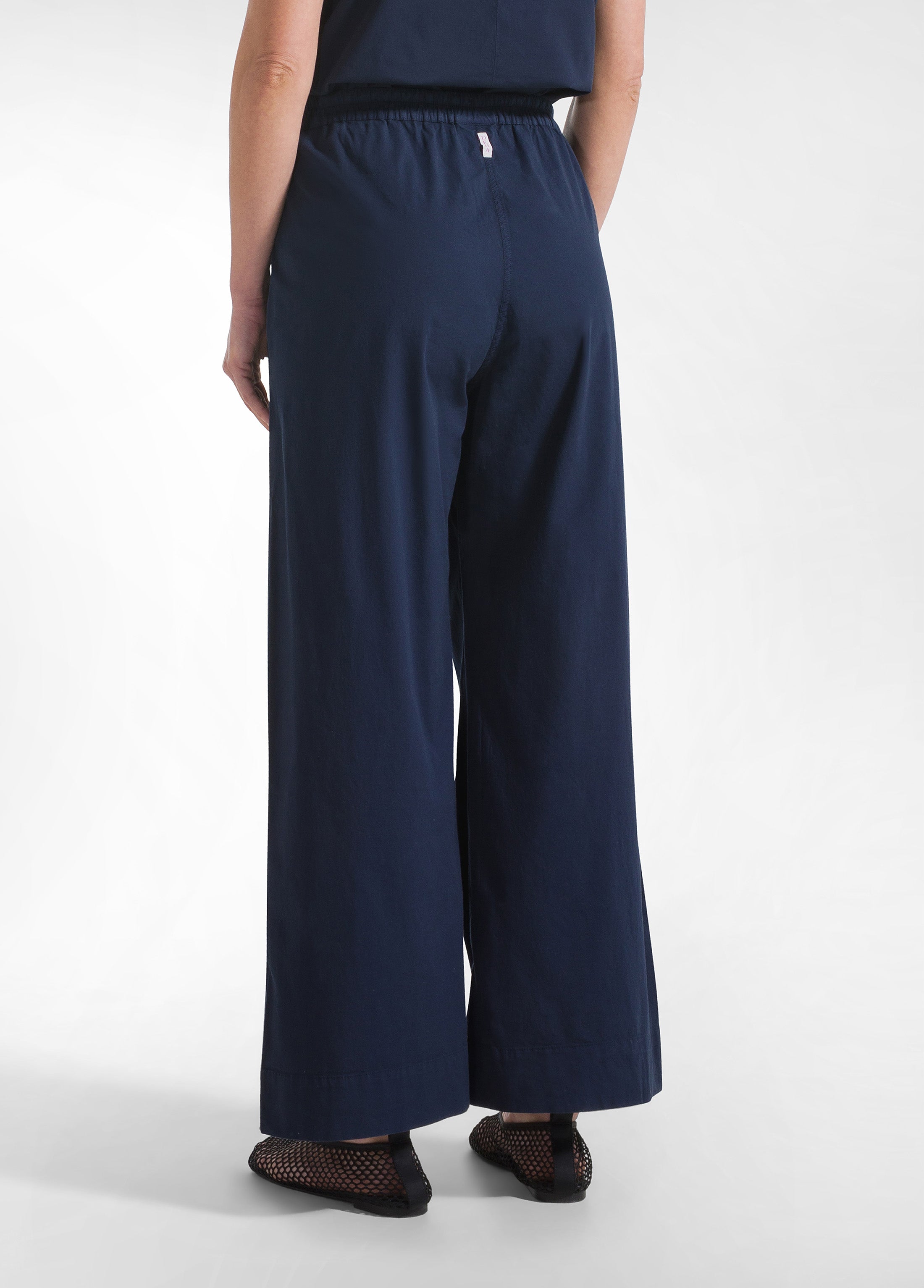 deha-d42545-pantaloni-in-popline-elasticizzato-blu image 3