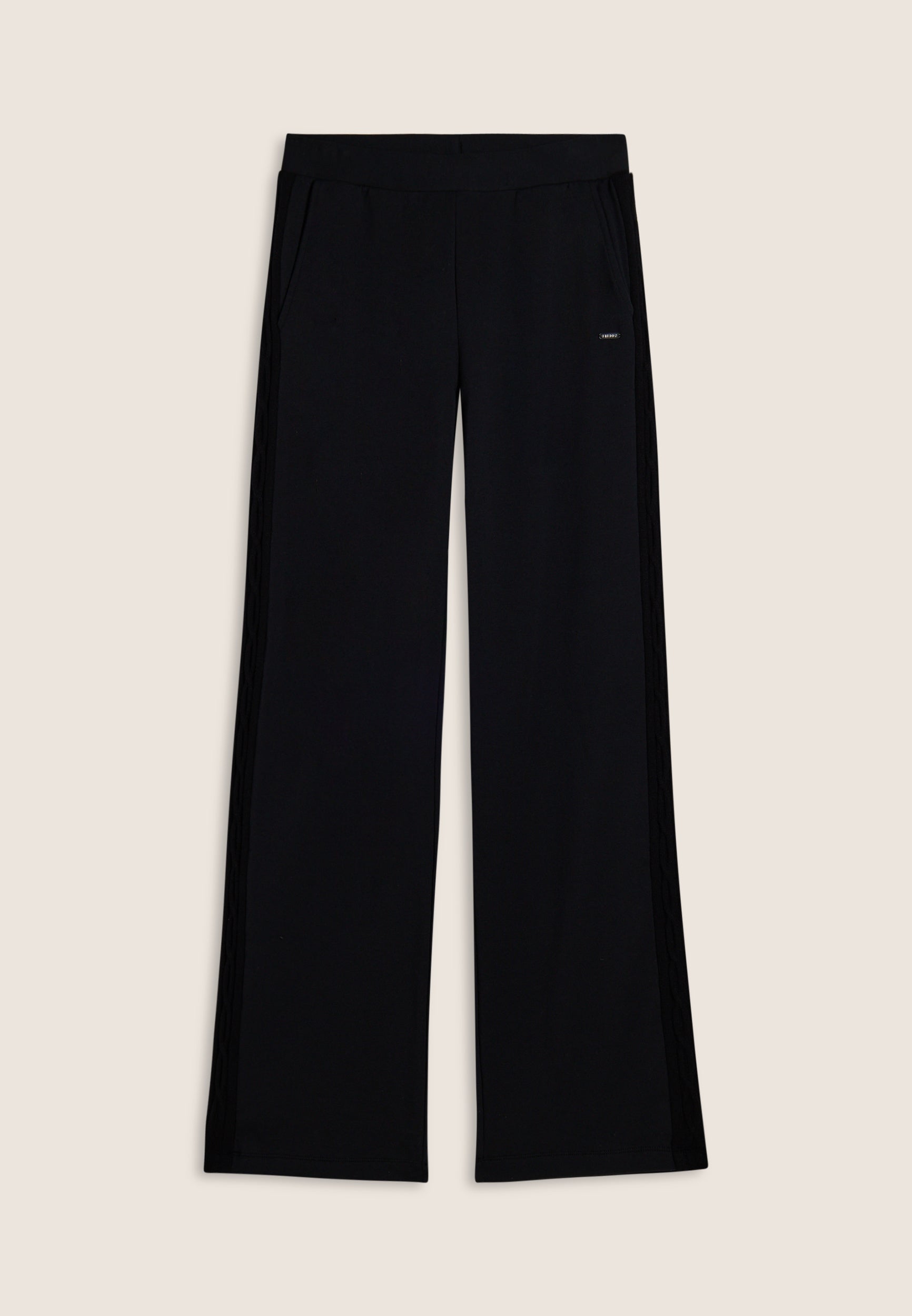 freddy-pantalone-donna-wide-leg-in-felpa-modal-con-banda-trecce image 1
