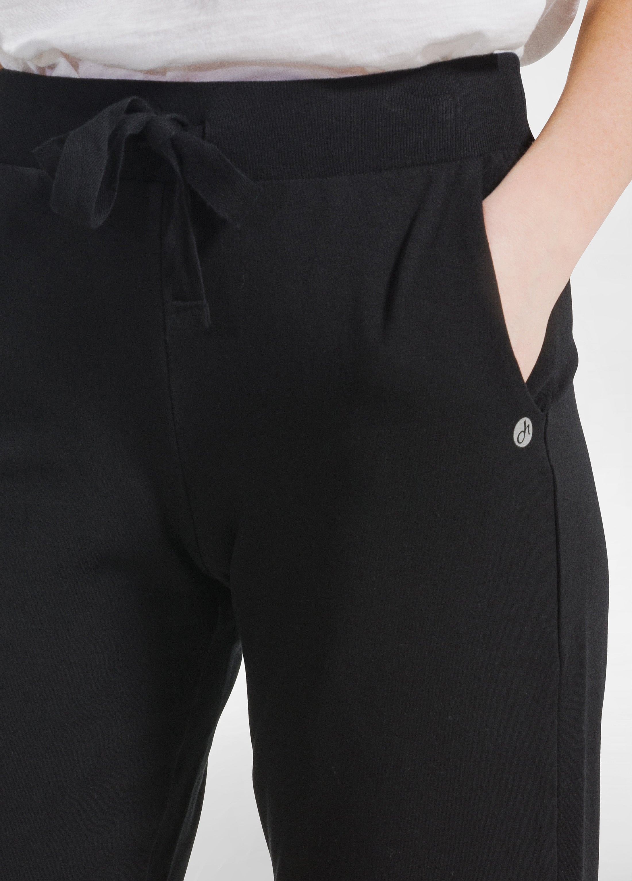 deha-jogger-con-polsino-in-felpa-leggera-nero-cotone-organico image 4