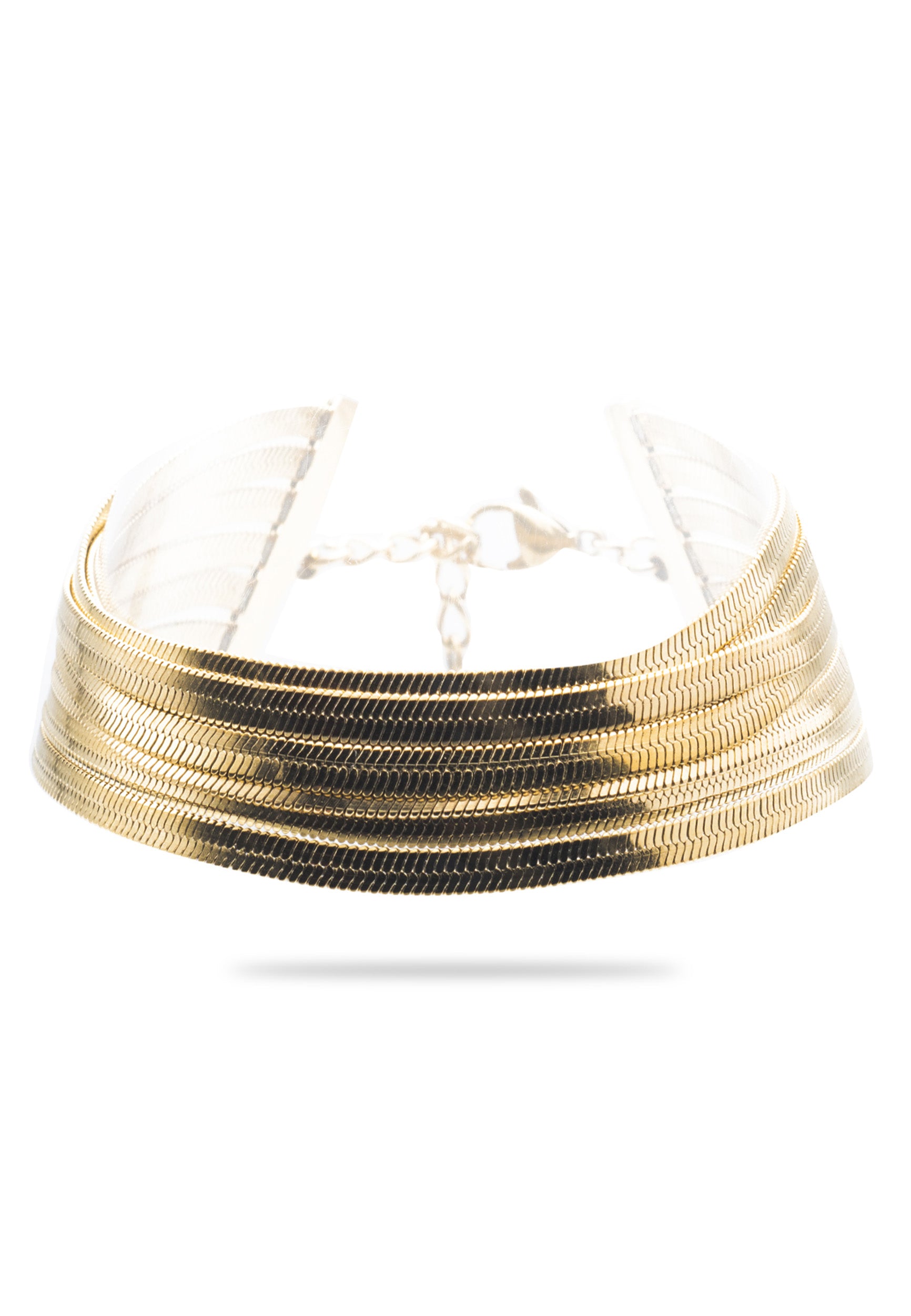 freddy-bracciale-multi-filo-acciaio-gold-catena-serpente image 1
