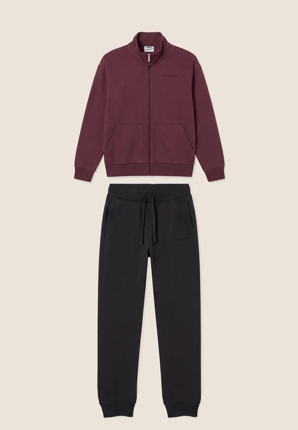 freddy-tuta-sportiva-uomo-con-zip-collo-alto-in-felpa-garzata image 1