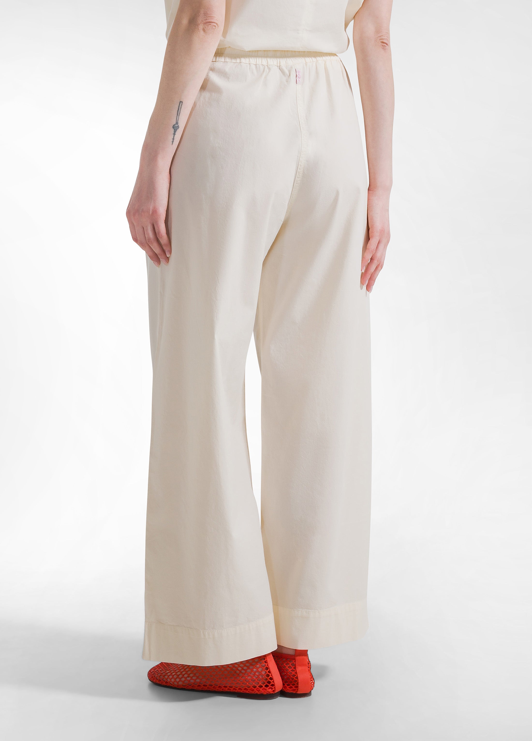 deha-pantaloni-in-popline-elasticizzato-bianco-d42545 image 3