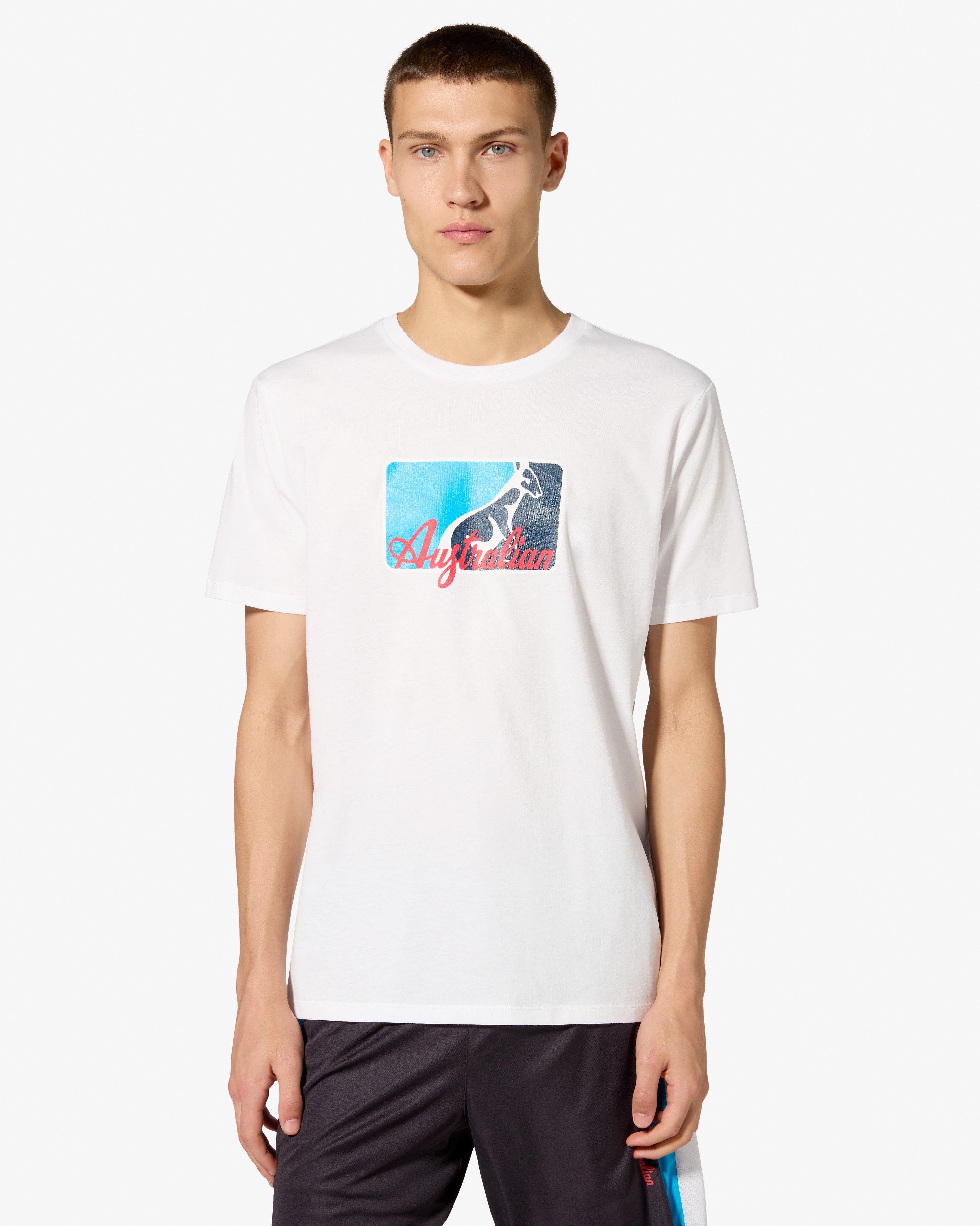 australian-league-t-shirt-cotone-bianca-con-stampa-petto-regular-fit image 1
