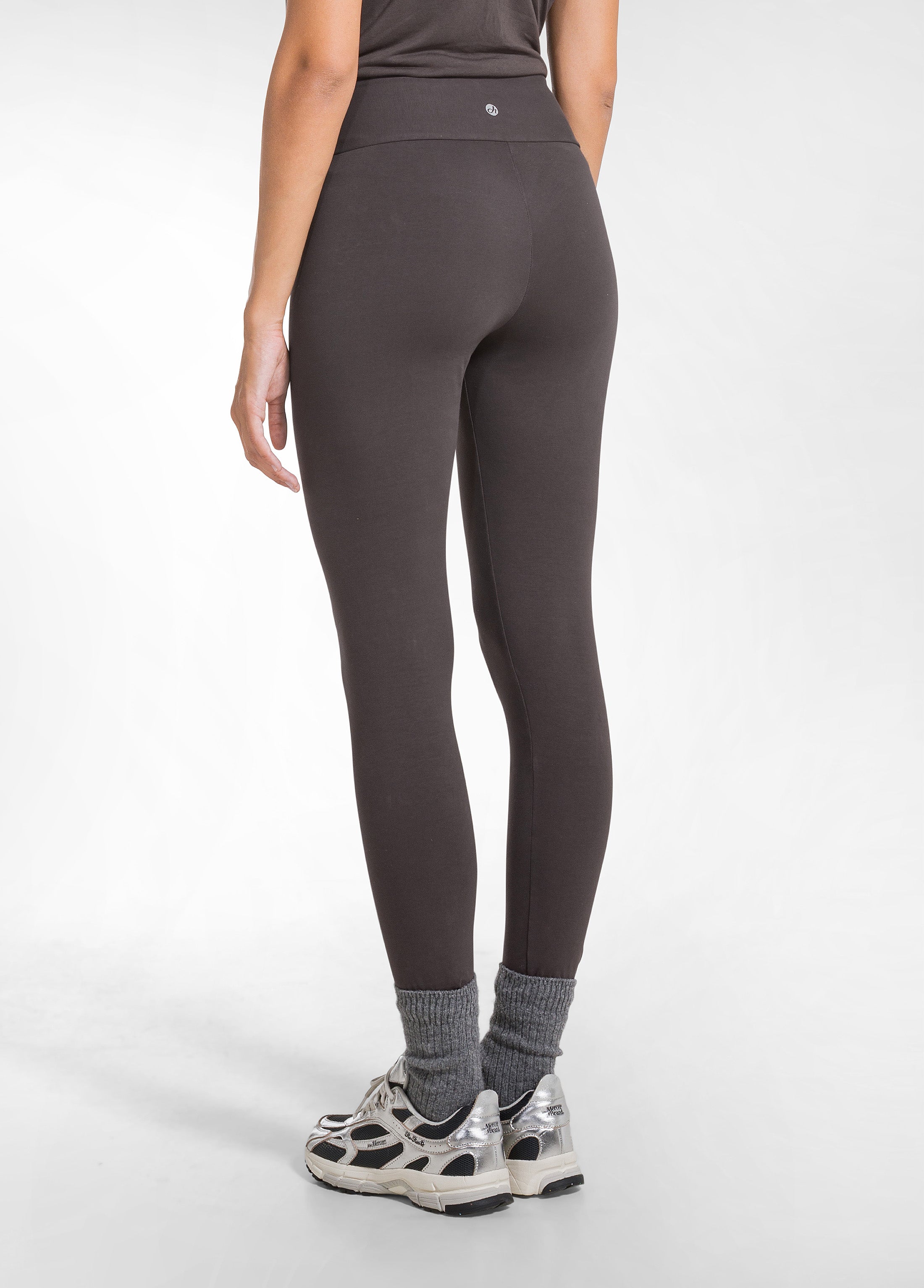 deha-leggings-a-vita-alta-in-jersey-stretch-marrone image 3