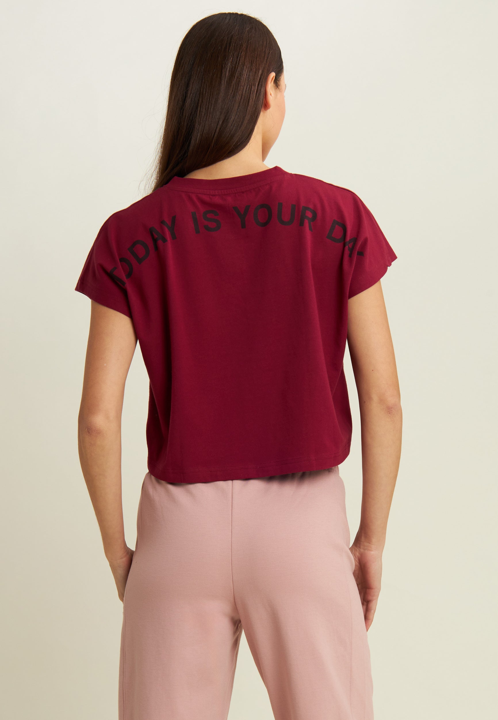 freddy-t-shirt-donna-comfort-con-stampa-today-is-your-day-maniche-ad-aletta image 3