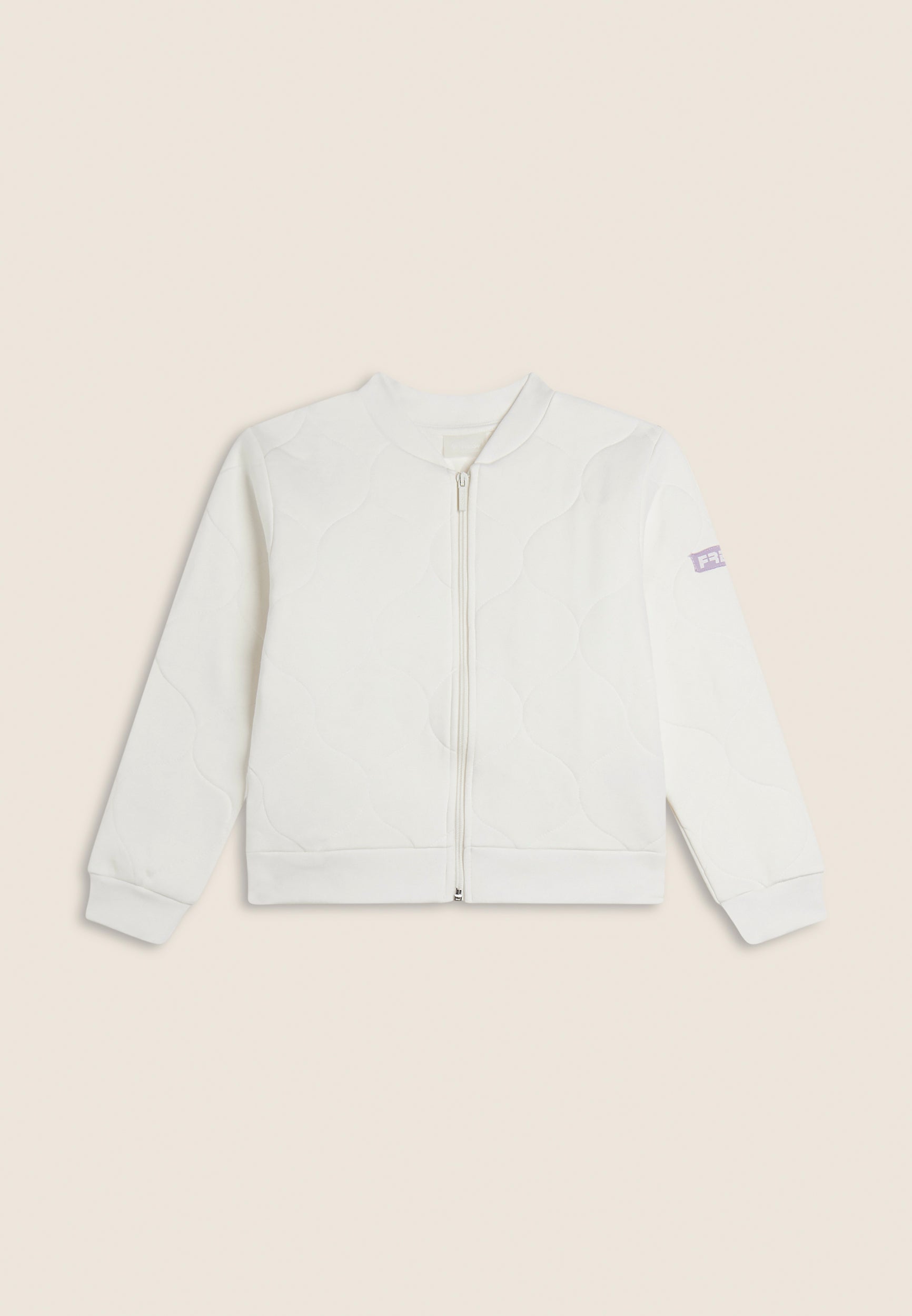 freddy-felpa-bambina-texturizzata-full-zip-collo-bomber image 1