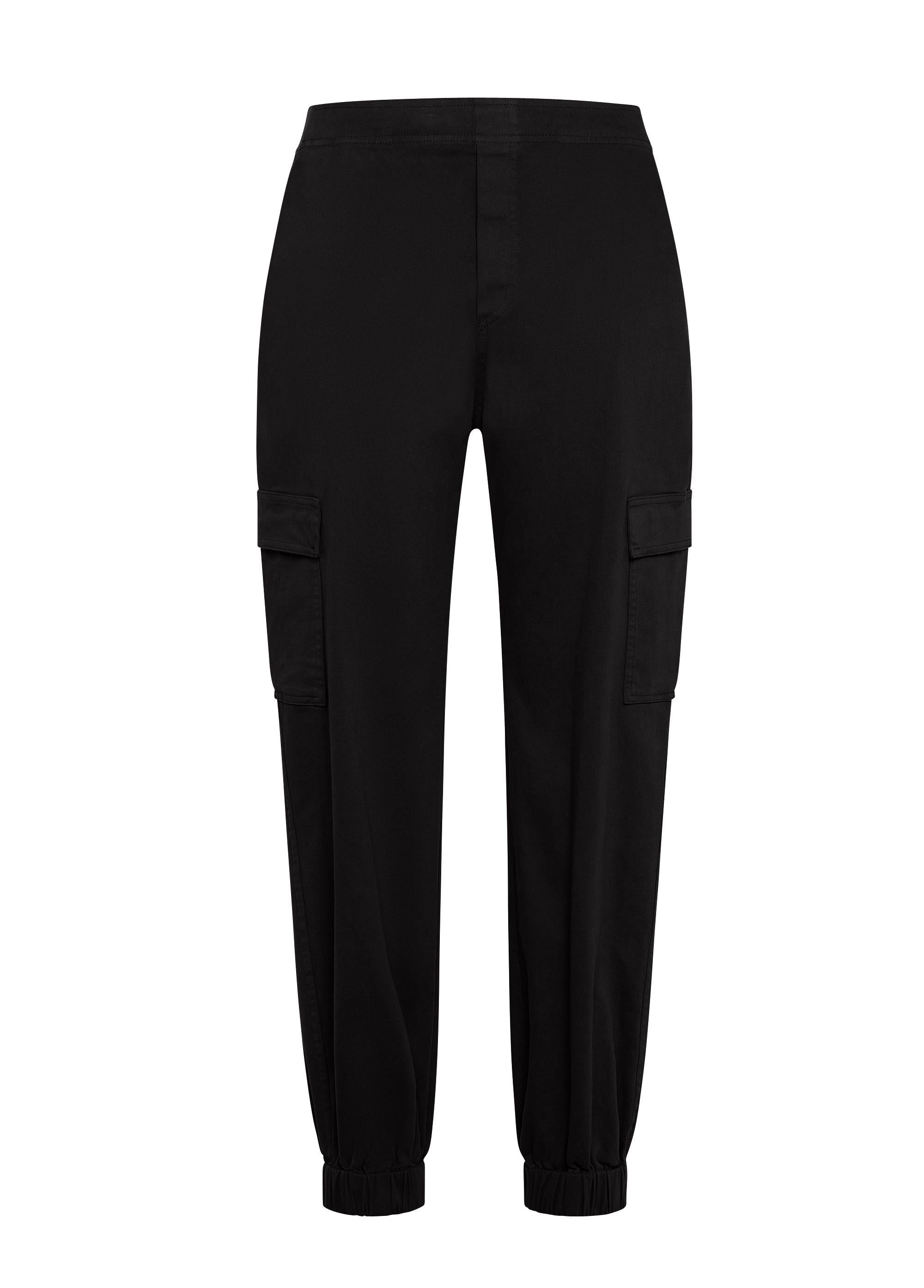 deha-pantaloni-cargo-in-gabardina-nero-a00618 image 5