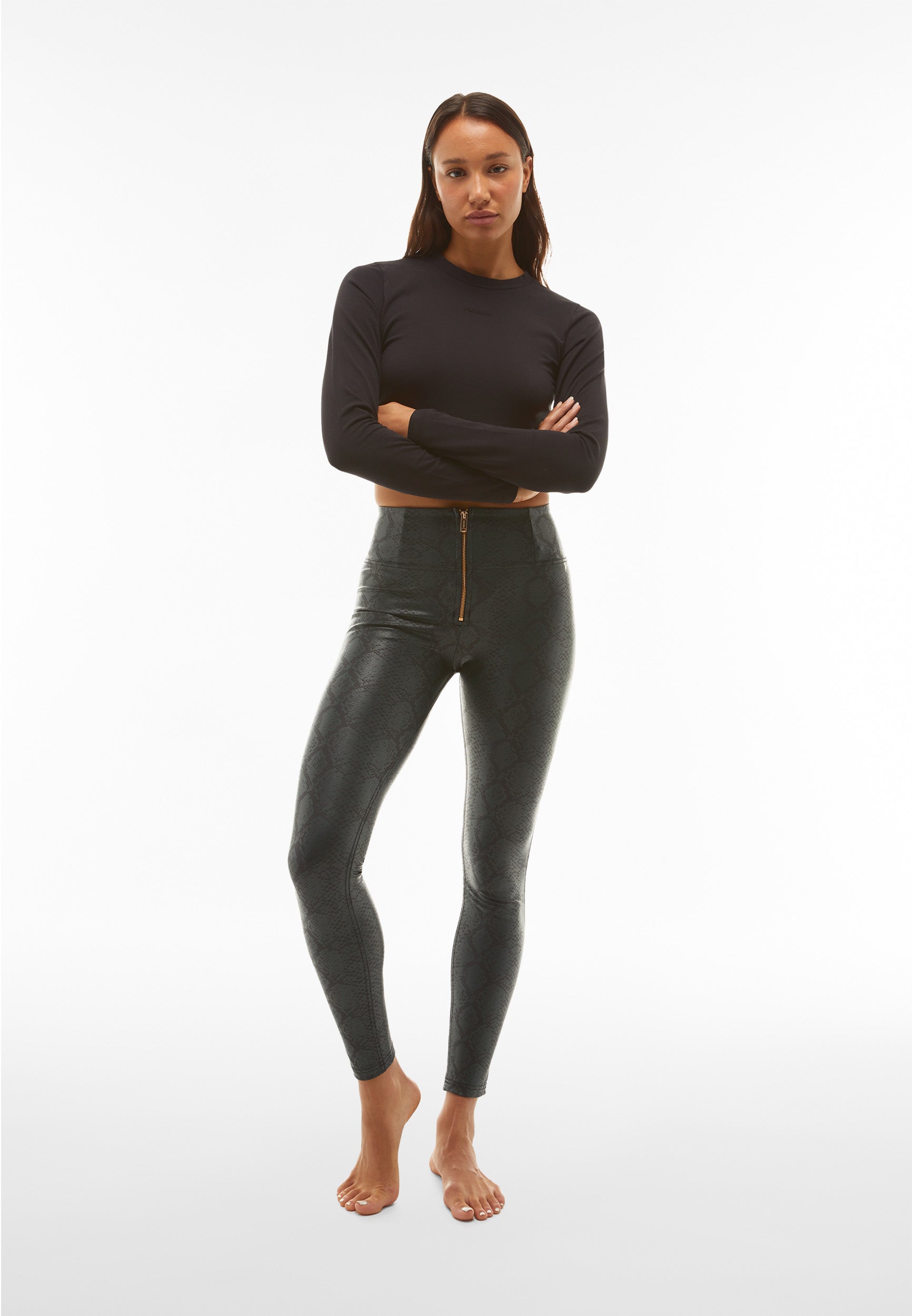 freddy-pantaloni-push-up-wr-up-vita-alta-in-similpelle-pitonata-colorata image 2