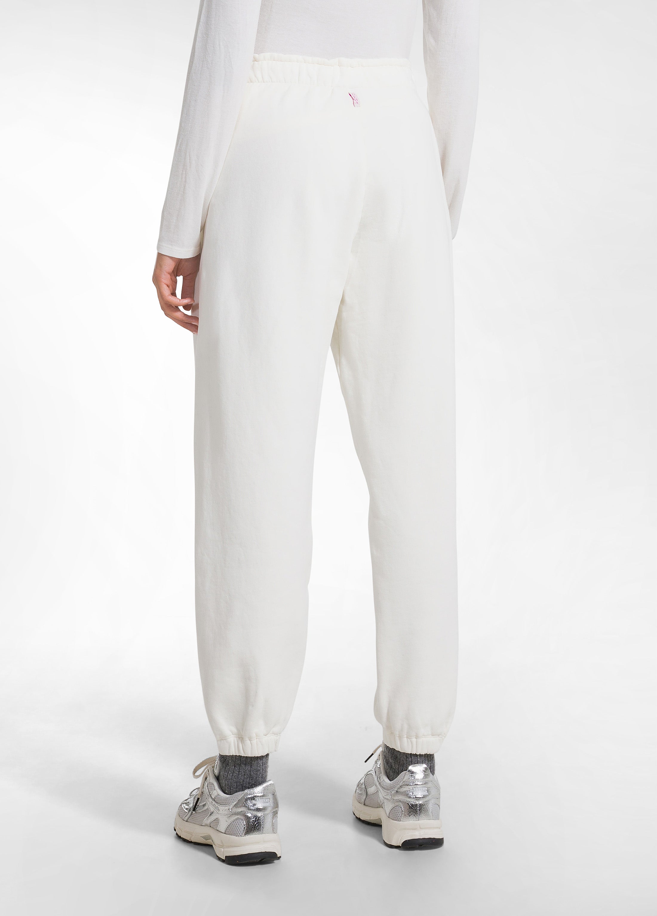 deha-pantalone-balloon-in-felpa-di-cotone-bio-bianco-pantaloni-comfort image 3