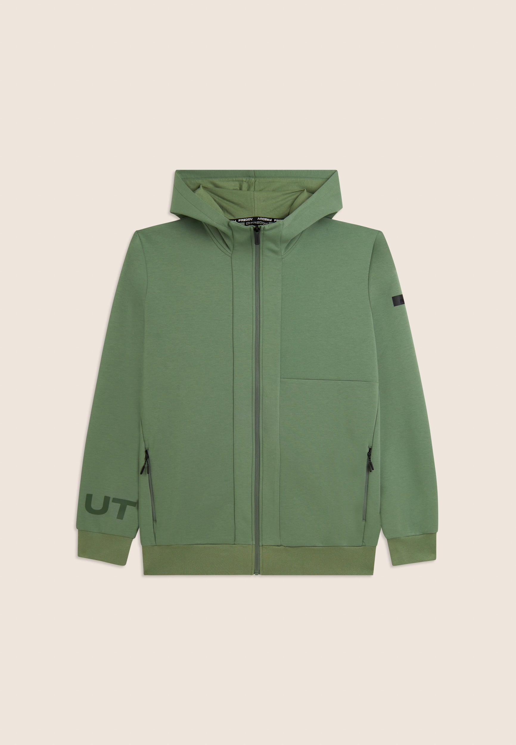 freddy-felpa-donna-oversize-full-zip-con-cappuccio-e-tasche-zip-urban-tech image 6
