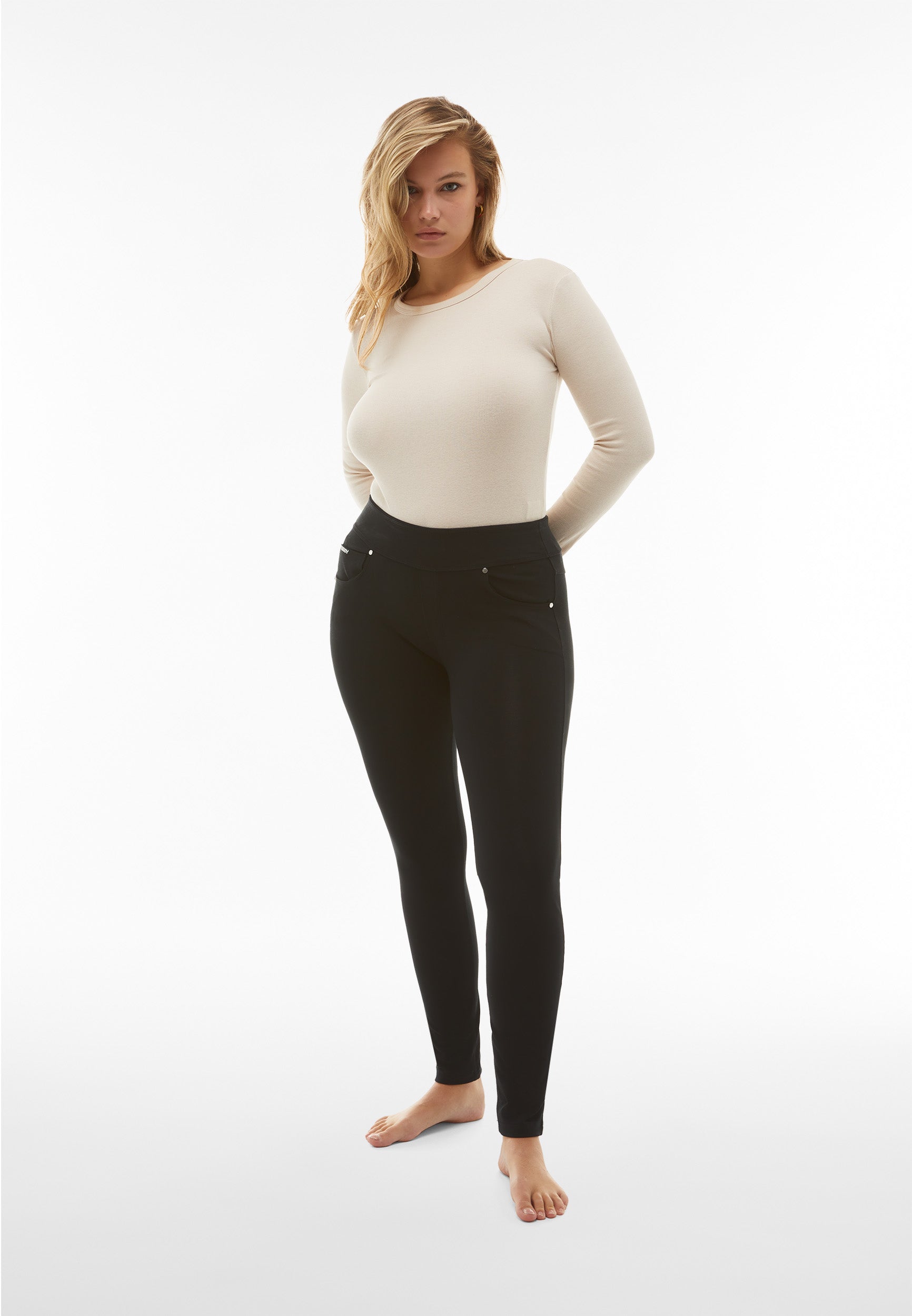 freddy-pantaloni-n-o-w-skinny-vita-media-risvoltabile-jersey-cotone-organico image 2