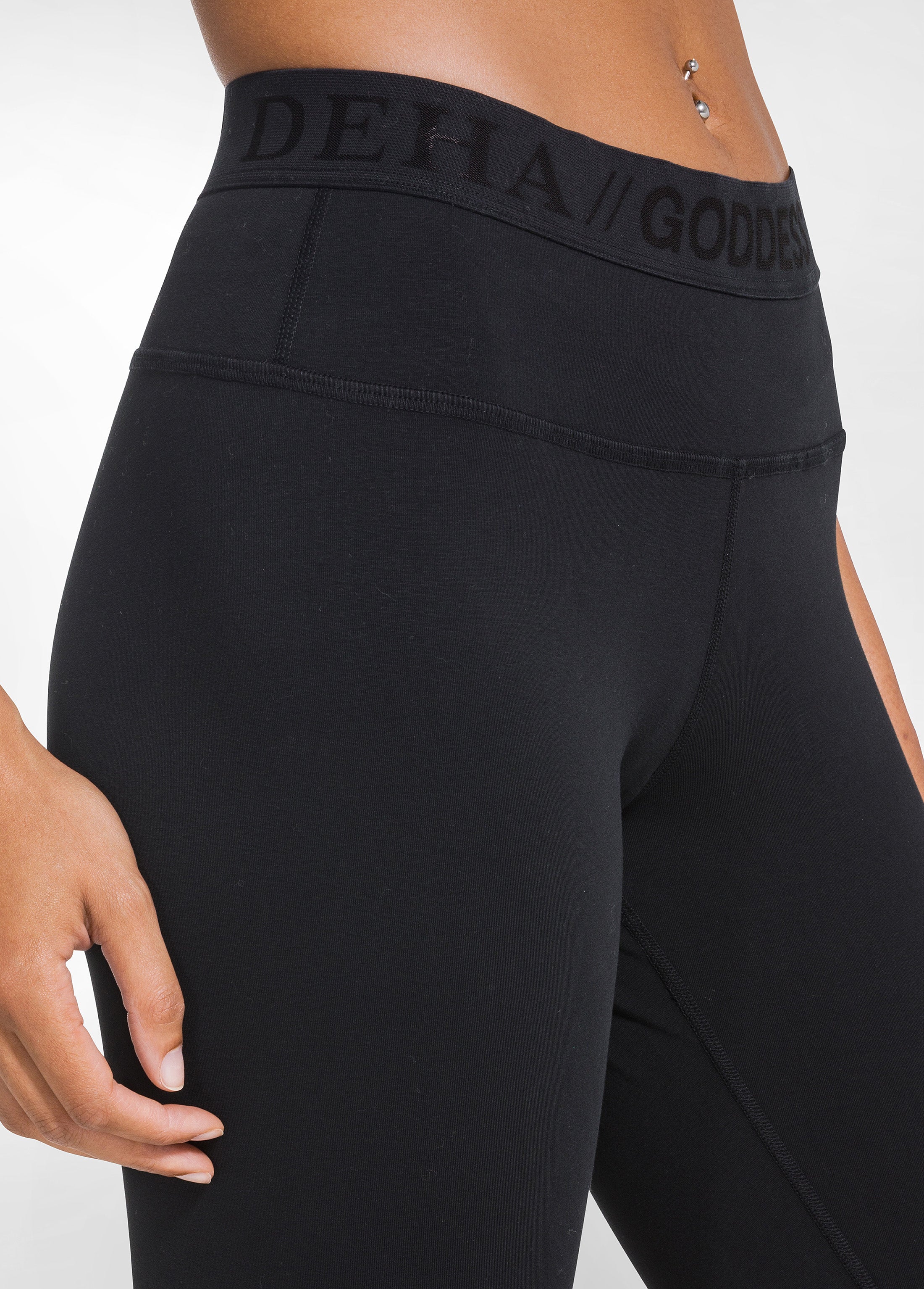 deha-d52005-leggings-jersey-stretch-con-logo-nero image 4