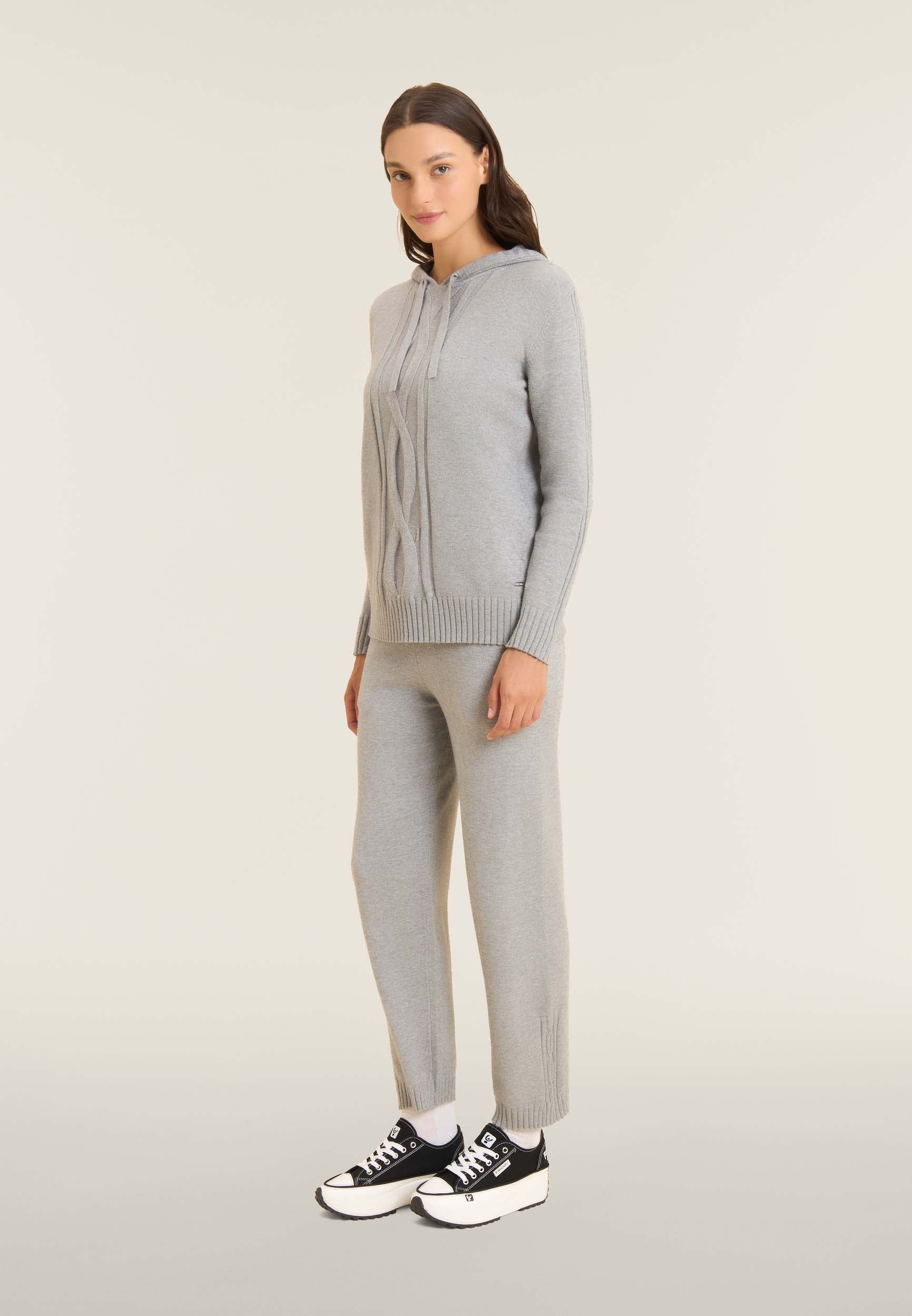 freddy-maglia-donna-tricot-con-cappuccio-e-treccia-frontale image 2