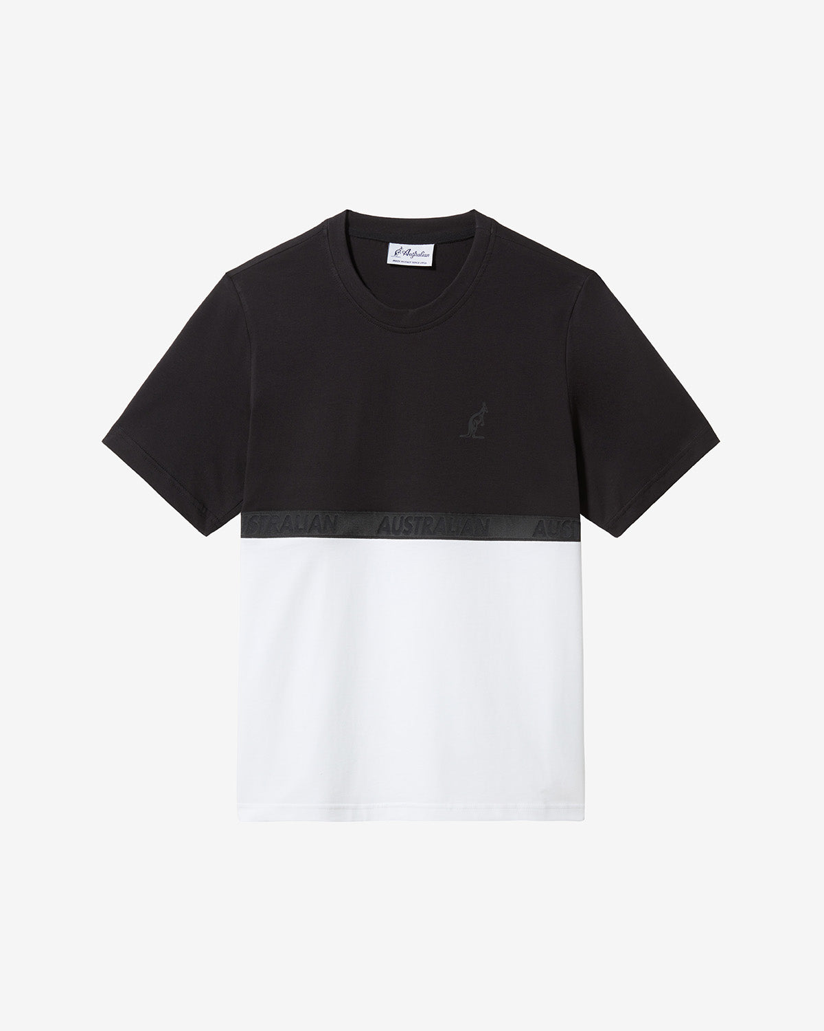 australian-color-block-t-shirt-maglia-cotone-nera-con-inserto image 5