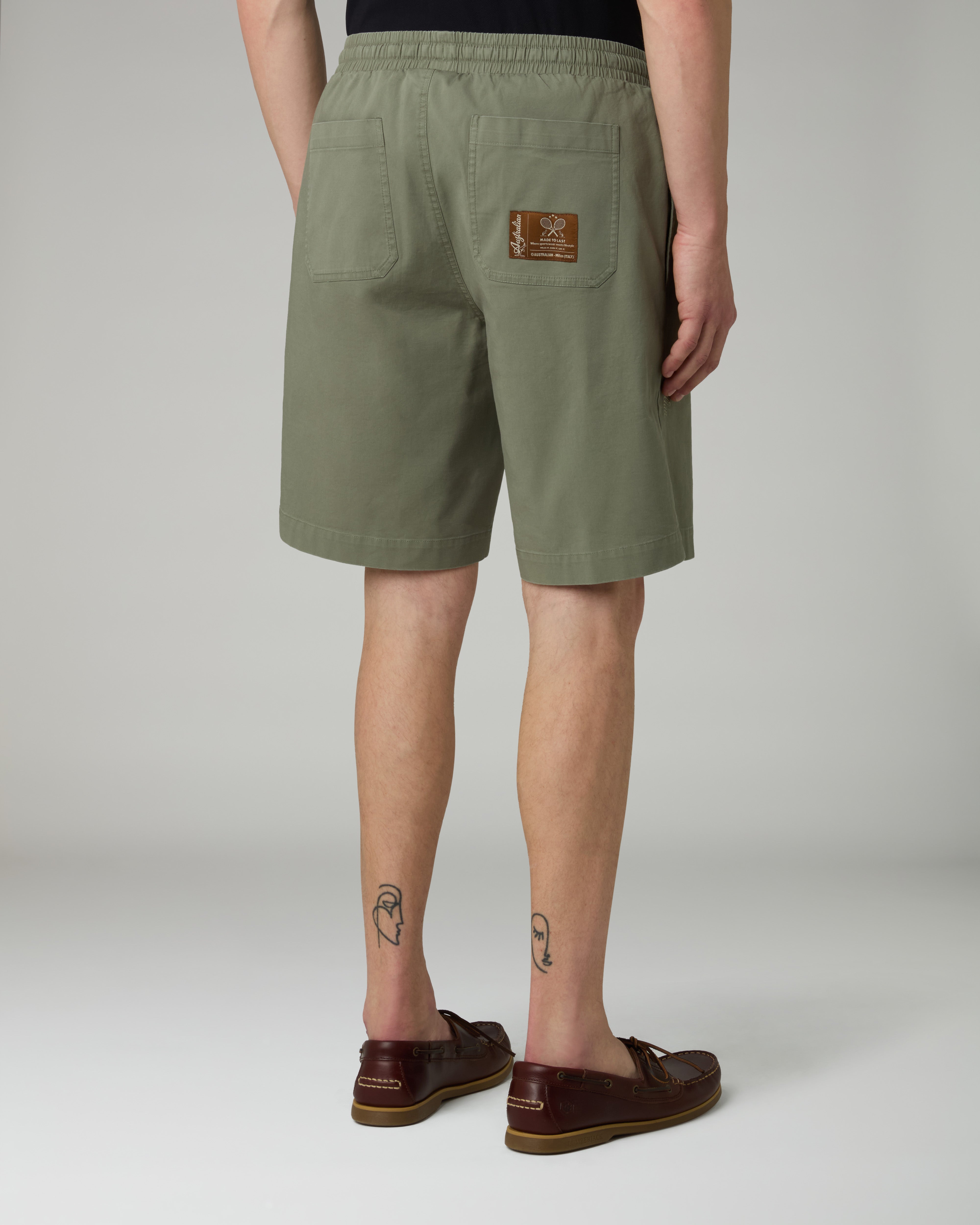 australian-doric-twill-short-short-cotone-con-coulisse-e-logo-ricamato image 3
