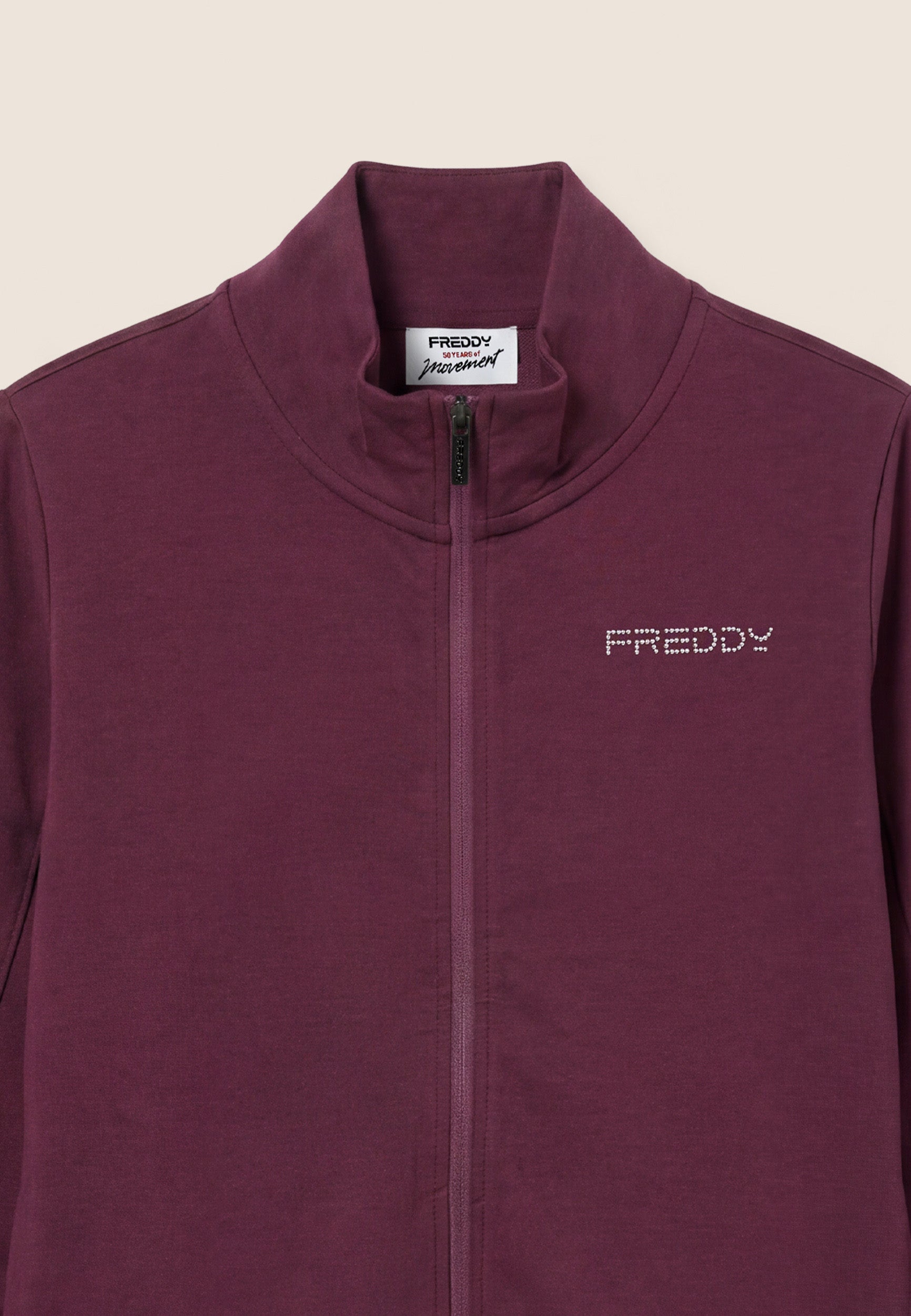 freddy-tuta-sportiva-donna-full-zip-collo-alto-con-loghi-in-perline image 6