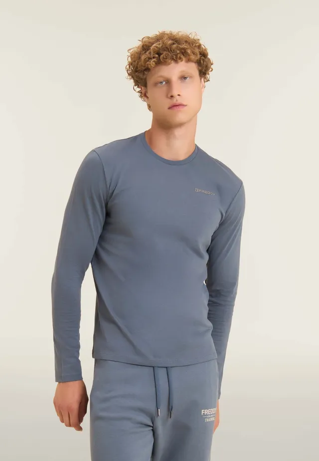 freddy-t-shirt-uomo-manica-lunga-cotone-con-logo-lato-cuore image 1