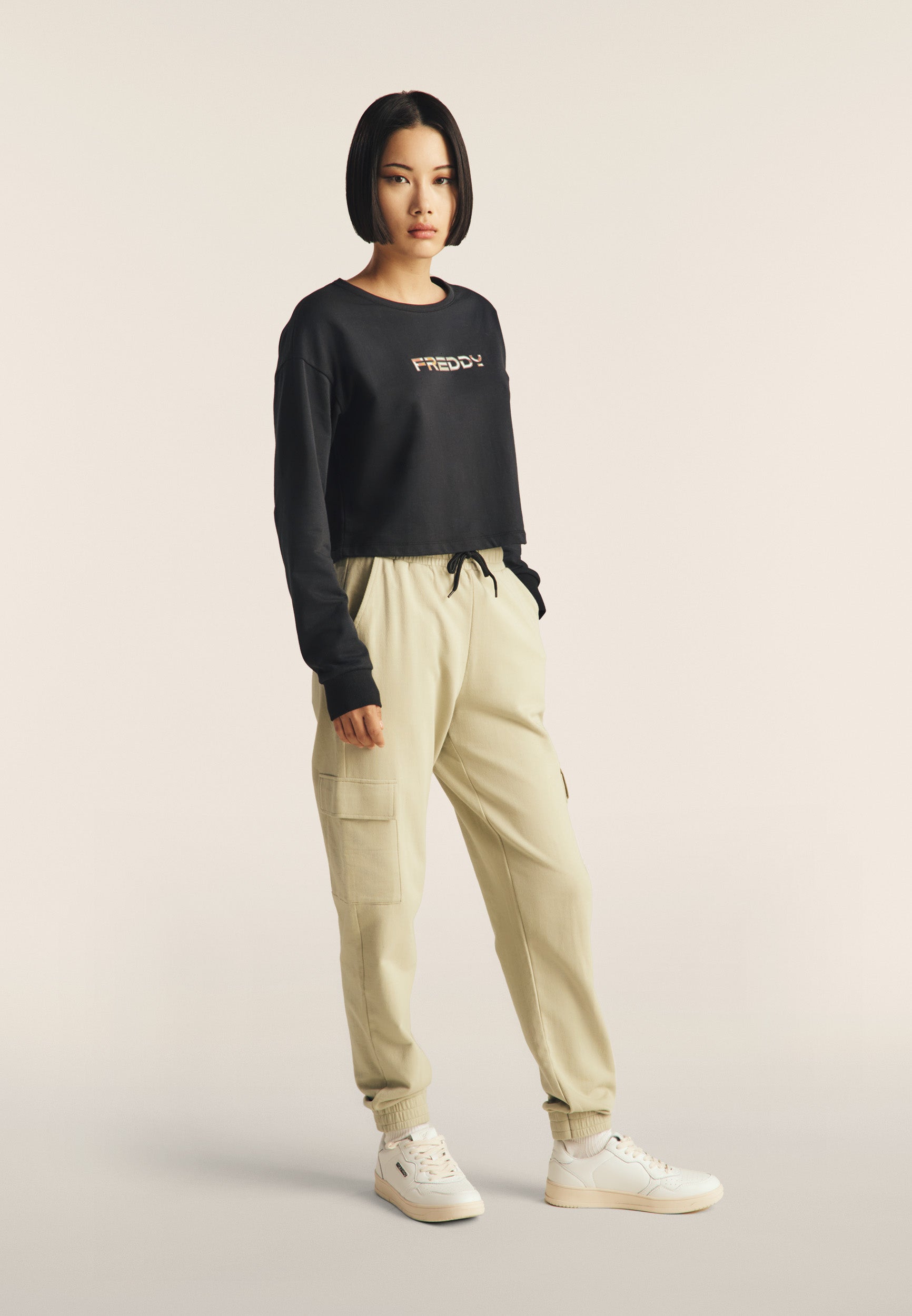 freddy-felpa-cropped-comfort-fit-logo-multicolore image 2